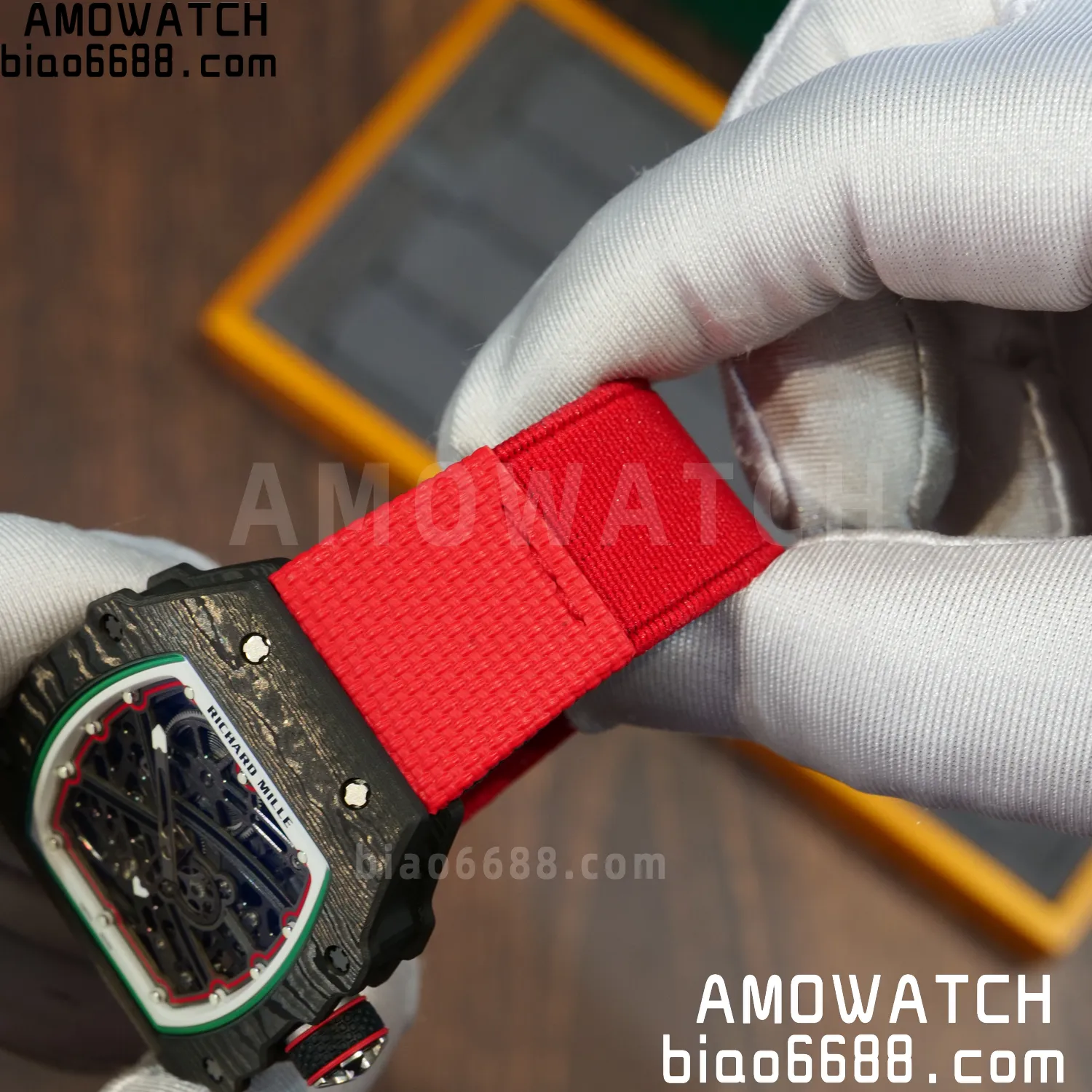 RICHARD MILLE RM67-02 Black NTPT Best Edition Italy Dial on Red Nylon strap CRMA7 Clone V9 78 885a385a2089d78 AMO Watch