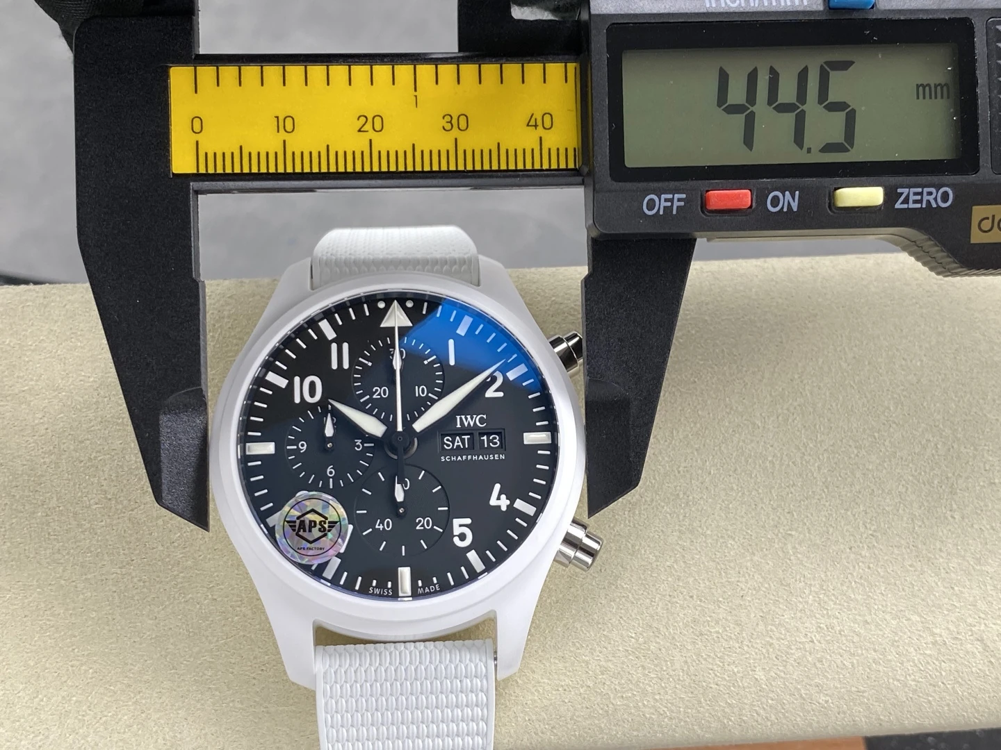 IWC Pilot Chrono IW389105 White Ceramic APSF 1:1 Best Edition Black Dial SA69385 Super Clone 42 89cc65cfb7cd2ce AMO Watch