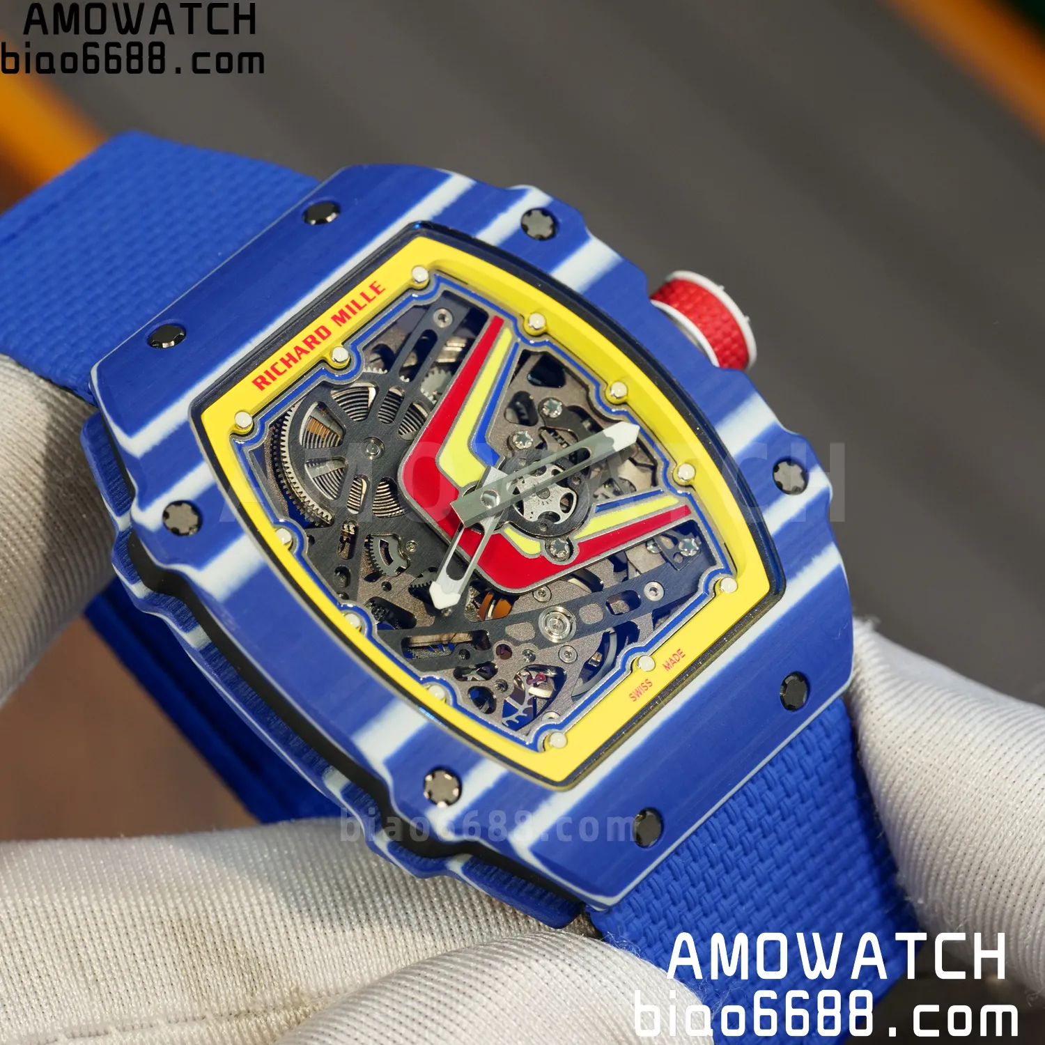 RICHARD MILLE RM67-02 Blue NTPT Best Edition Fernando Alonso Dial on Blue Nylon strap CRMA7 Clone V9 85 8a3a6f4b5782982 AMO Watch