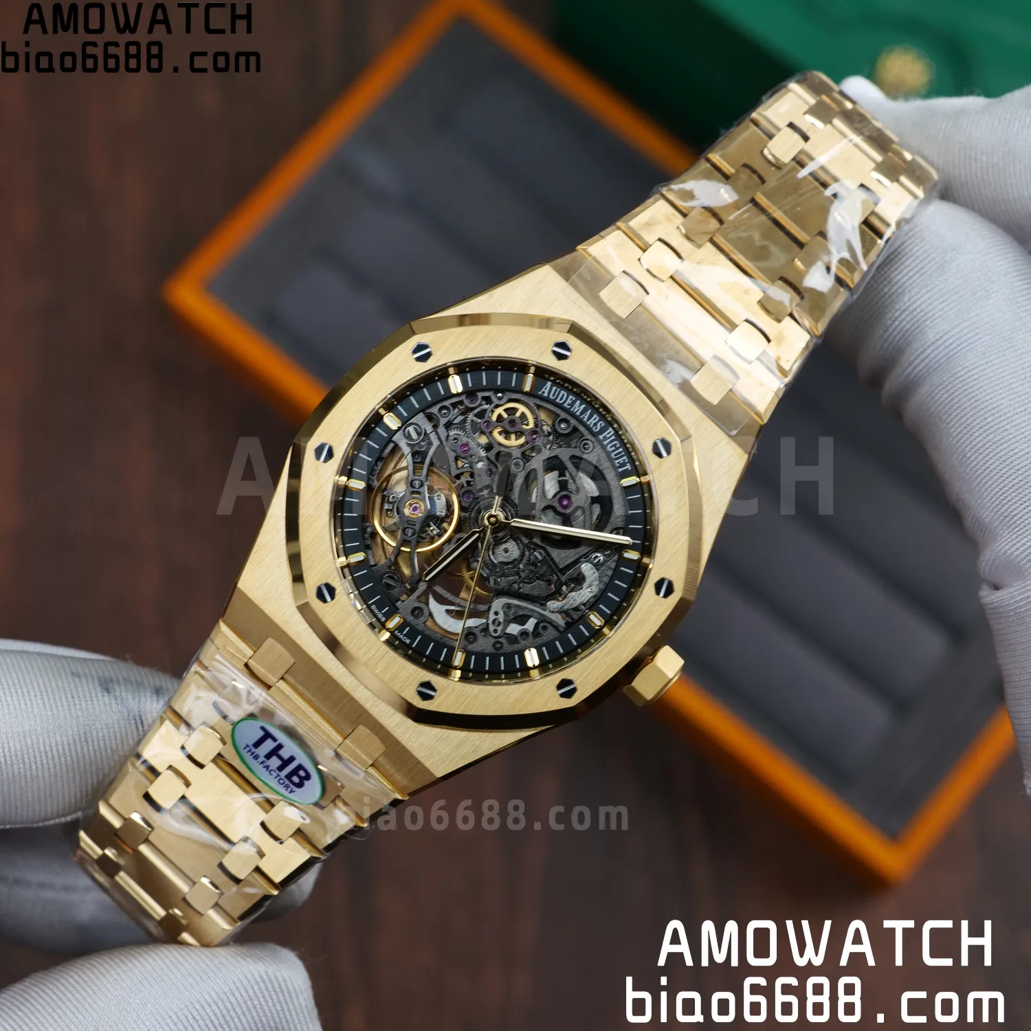 AP Royal Oak 41mm Skeleton 15407 YG THB Factory 1:1 Best Edition Skeleton Dial on RG Bracelet A3132 V2 63 8afdf66148b77fa 阿默表行AmoWatch