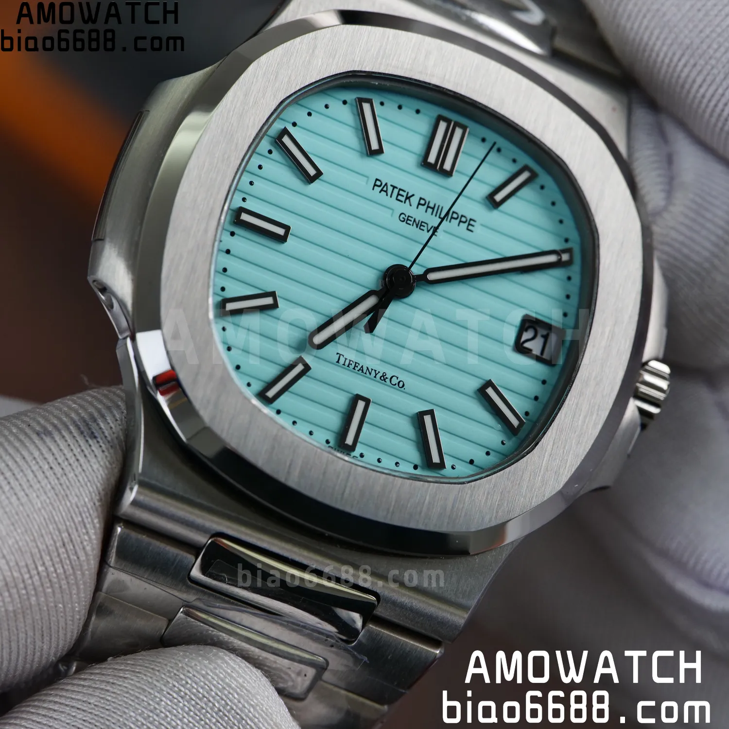 Custom Made PP Nautilus 5711 Tiffany Modified content :SW factory Tiffany Dial 、SW Pointer、DEEP crystal 81 8c73f1cde2dc971 阿默表行AmoWatch