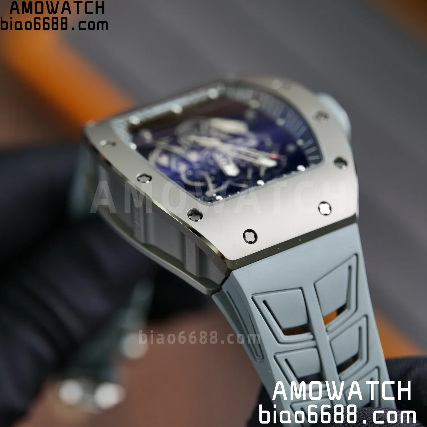 RICHARD MILLE RM055 Gray Ceramic UMI 1:1 Best Edition on Shark Rubber Strap RMUL2 Free Sprung 88 8fe9b37b47ad534 AMO Watch