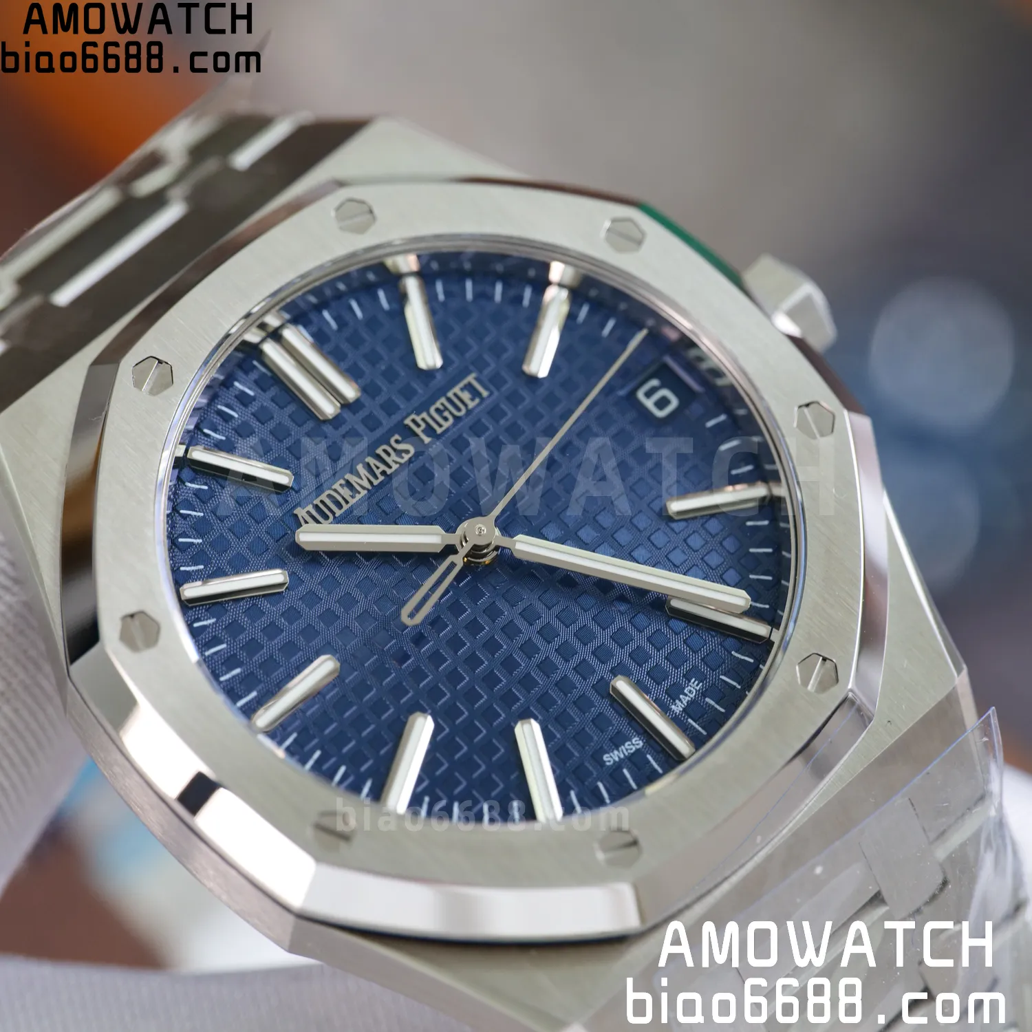 Custom Made AP Royal Oak 15510 SS TOP Factory (SW Factory Blue Dial、 DEEP Crystal) 81 914e9614a2cd1ea AMO Watch