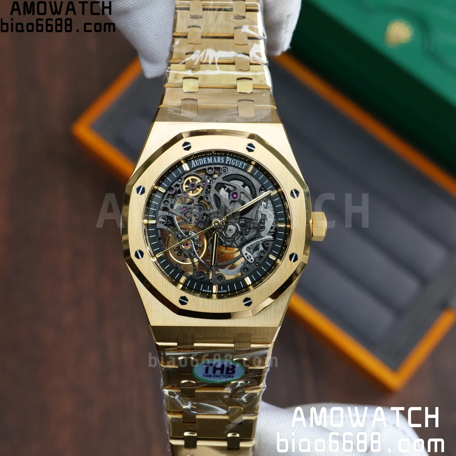 AP Royal Oak 41mm Skeleton 15407 YG THB Factory 1:1 Best Edition Skeleton Dial on RG Bracelet A3132 V2 66 925ded58400eda6 阿默表行AmoWatch