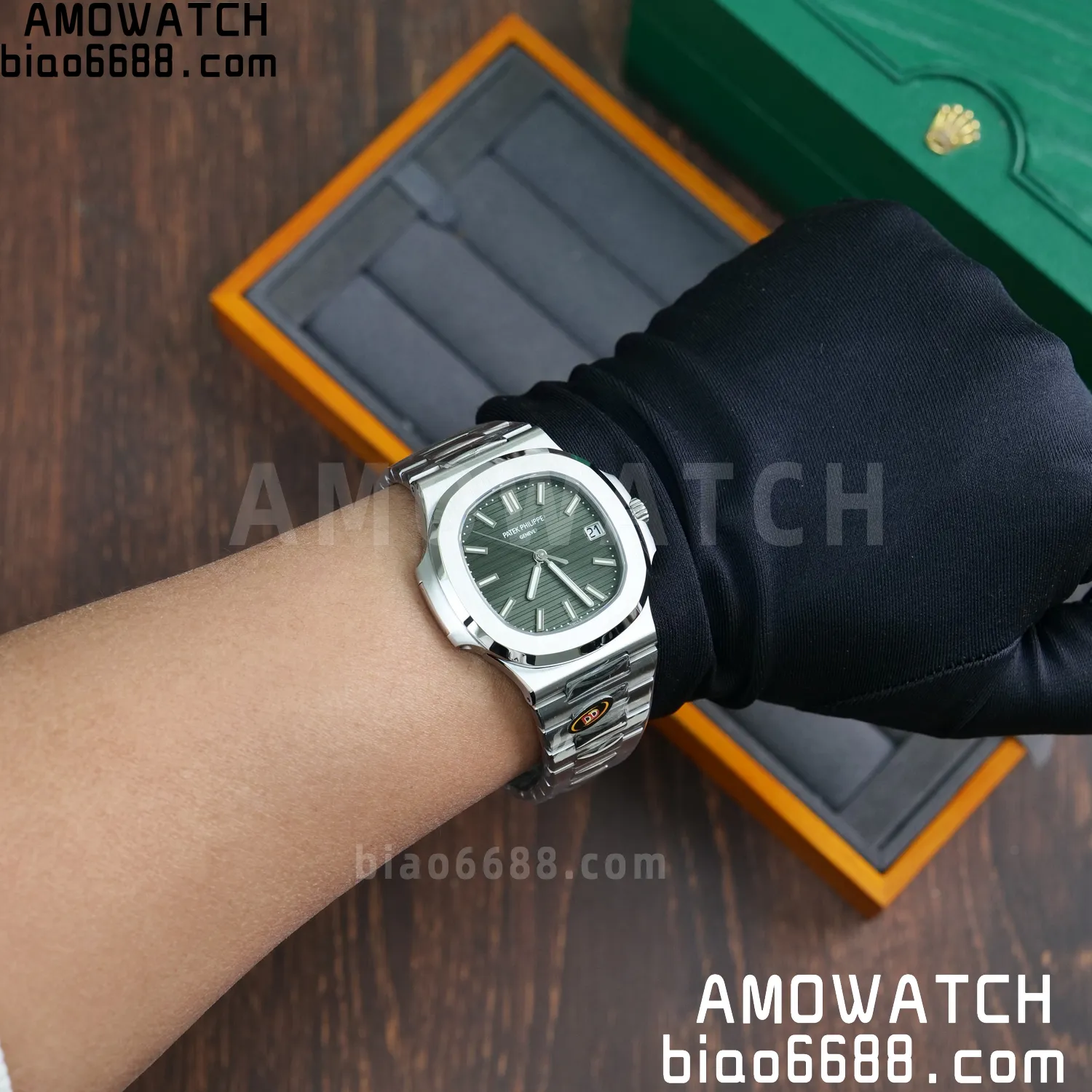 PP Nautilus 5711 DDF 1:1 Best Edition Green Dial on SS Bracelet DD330 Super Clone 87 939620c6a94b829 AMO Watch