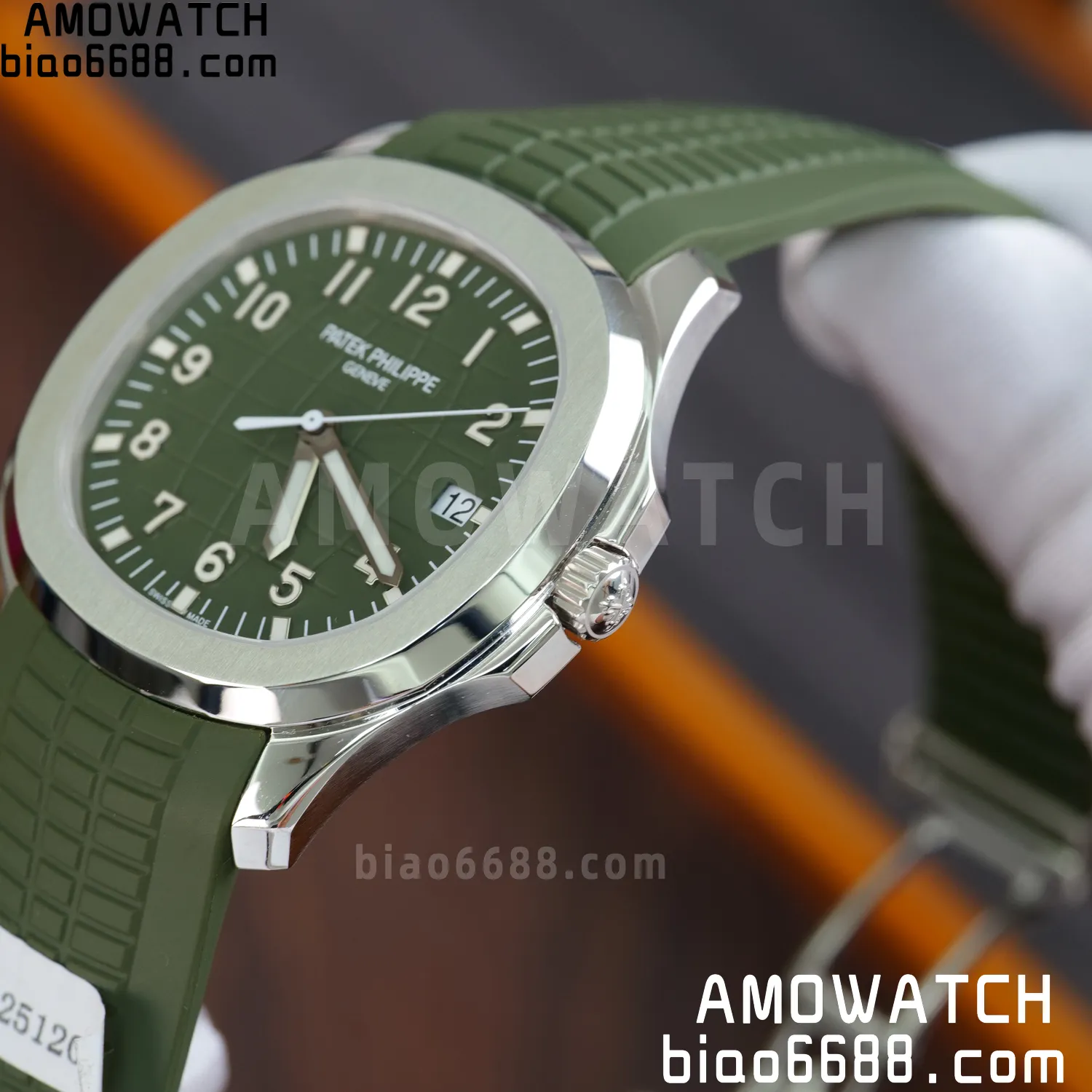 Custom Made PP Aquanaut 5168G 42mm Green Dial on Green Rubber Strap(Weighted) 76 93e8d97eae1f938 阿默表行AmoWatch