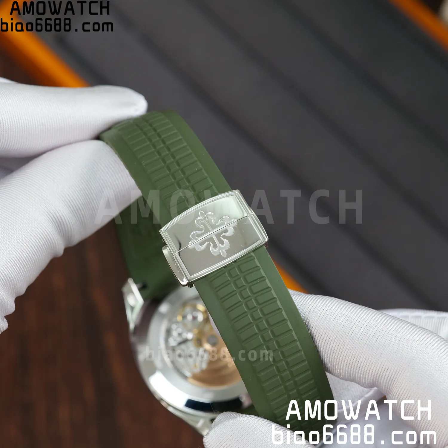 Custom Made PP Aquanaut 5168G 42mm Green Dial on Green Rubber Strap(Weighted) 87 9429fc294ecc2bc 阿默表行AmoWatch