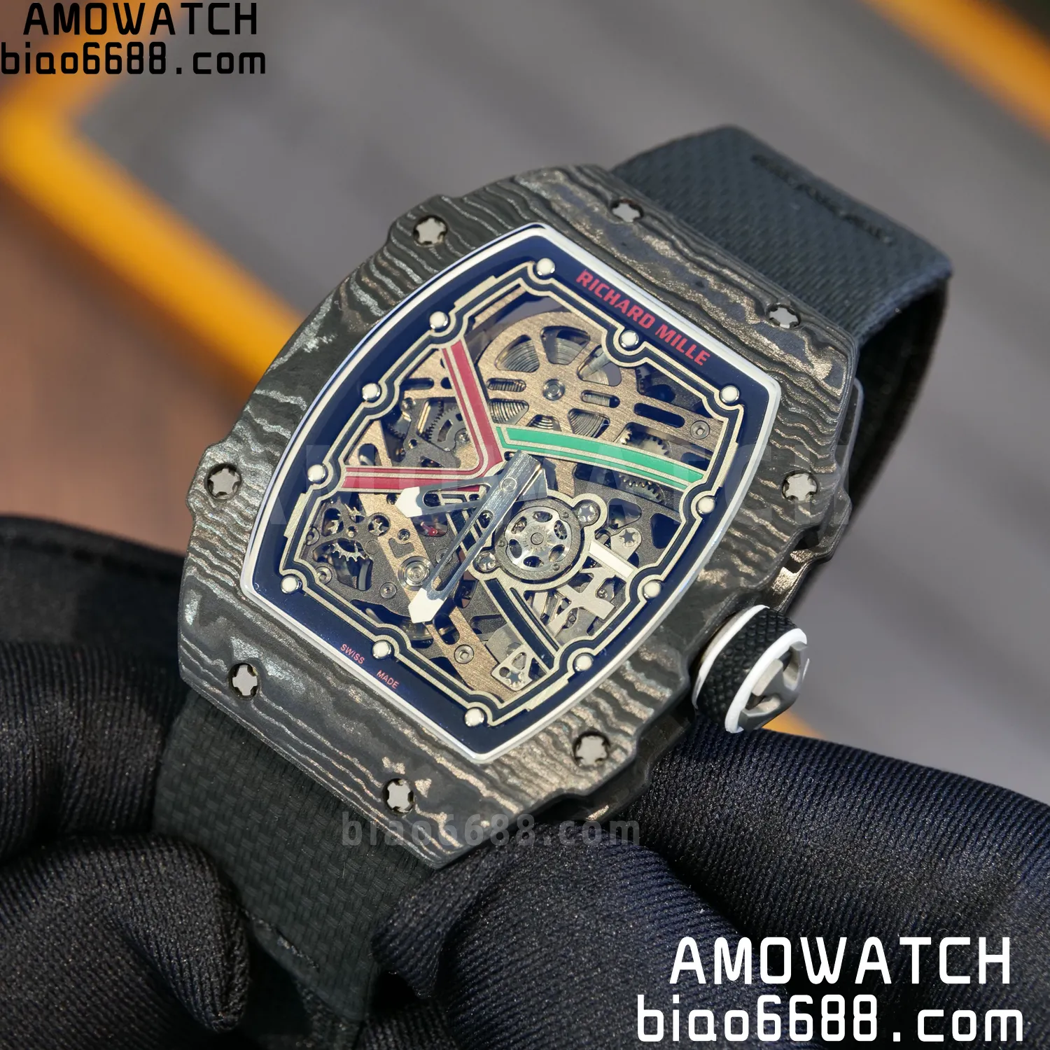 RICHARD MILLE RM67-02 Black NTPT AVF Best Edition UAE Dial on Black Nylon strap CRMA7 Clone 86 9491e8fa91aac3b AMO Watch