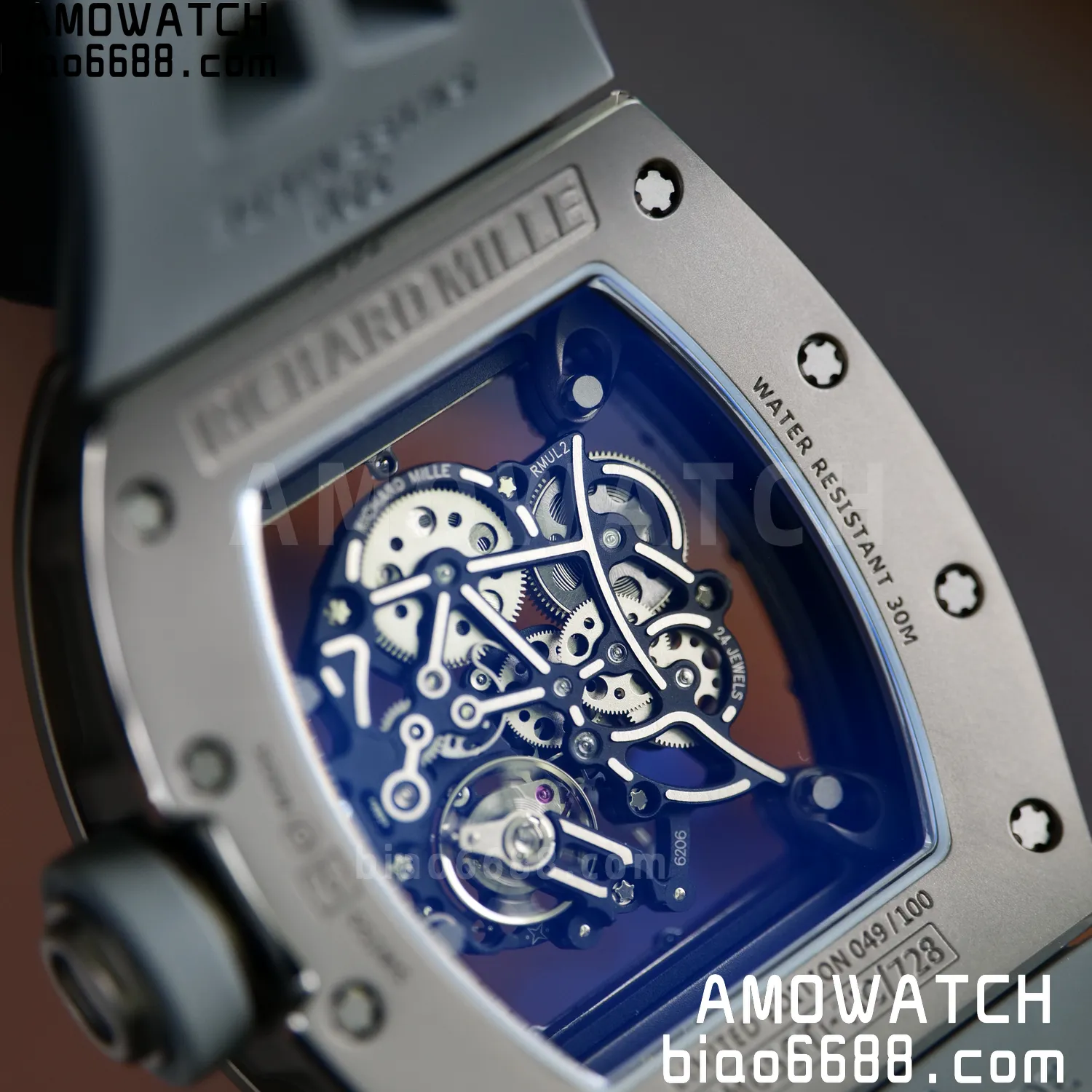 RICHARD MILLE RM055 Gray Ceramic UMI 1:1 Best Edition on Shark Rubber Strap RMUL2 Free Sprung 103 94a6dcbd174c06c AMO Watch