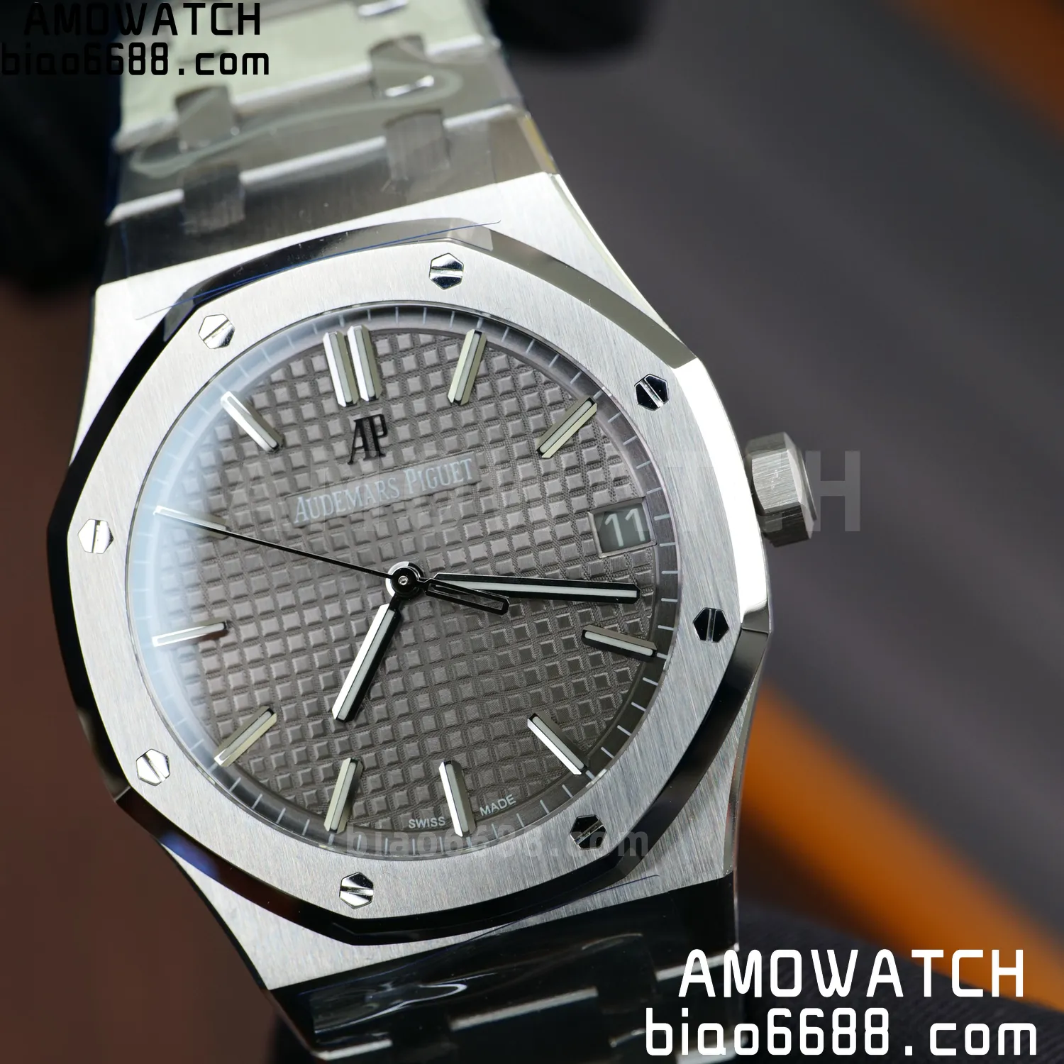 AP Royal Oak 41mm 15500 SS VSF1:1 Best Edition Grey Textured Dial on SS Bracelet A4302 Super Clone 63 956e679b2d2e85c AMO Watch