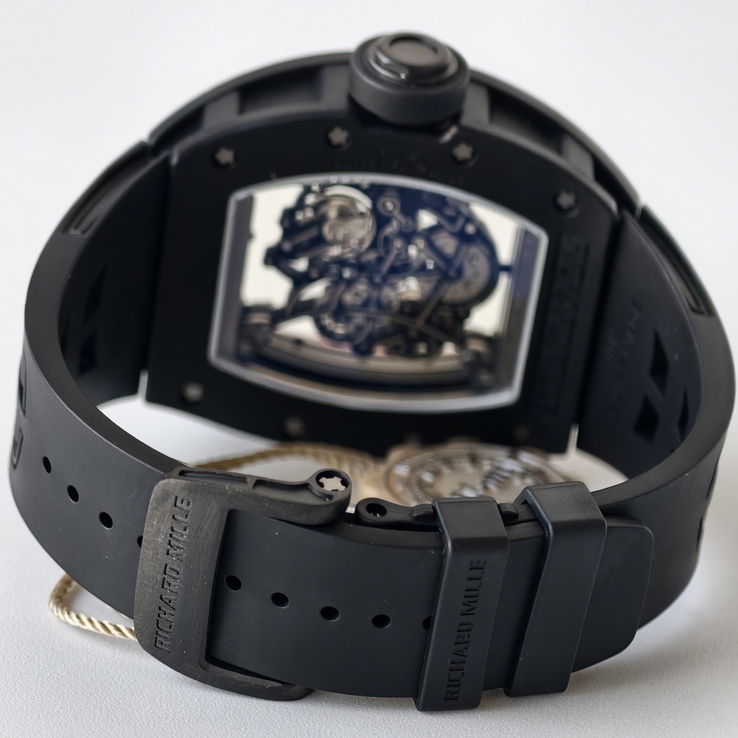 Richard Mille RM055 Black Ceramic UMI 1:1 Best Edition on Red Inner Bezel on Shark Rubber Strap RMUL2 Free Sprung 27 96525c8cae335ea AMO Watch