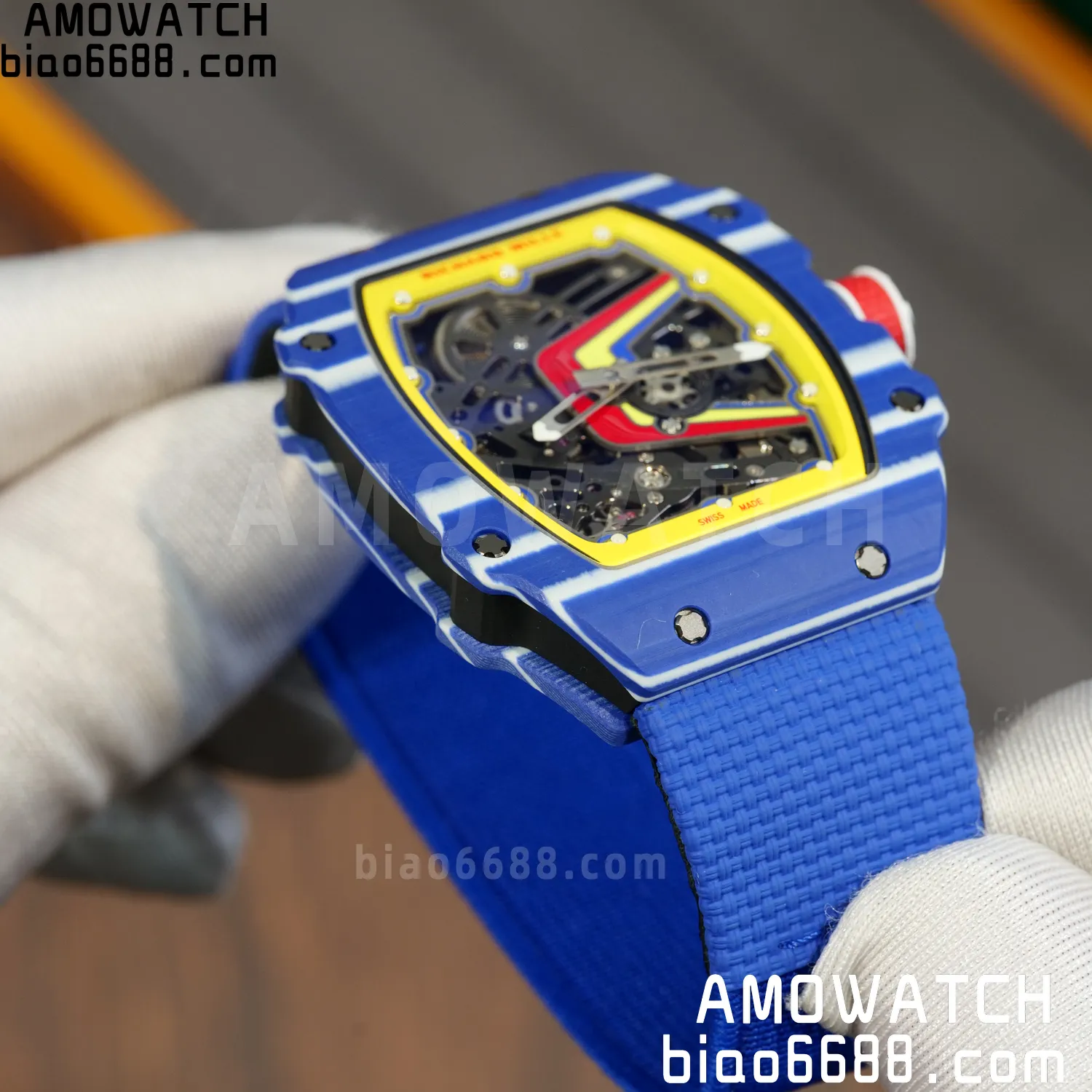 RICHARD MILLE RM67-02 Blue NTPT Best Edition Fernando Alonso Dial on Blue Nylon strap CRMA7 Clone V9 82 97eec02fece9538 AMO Watch