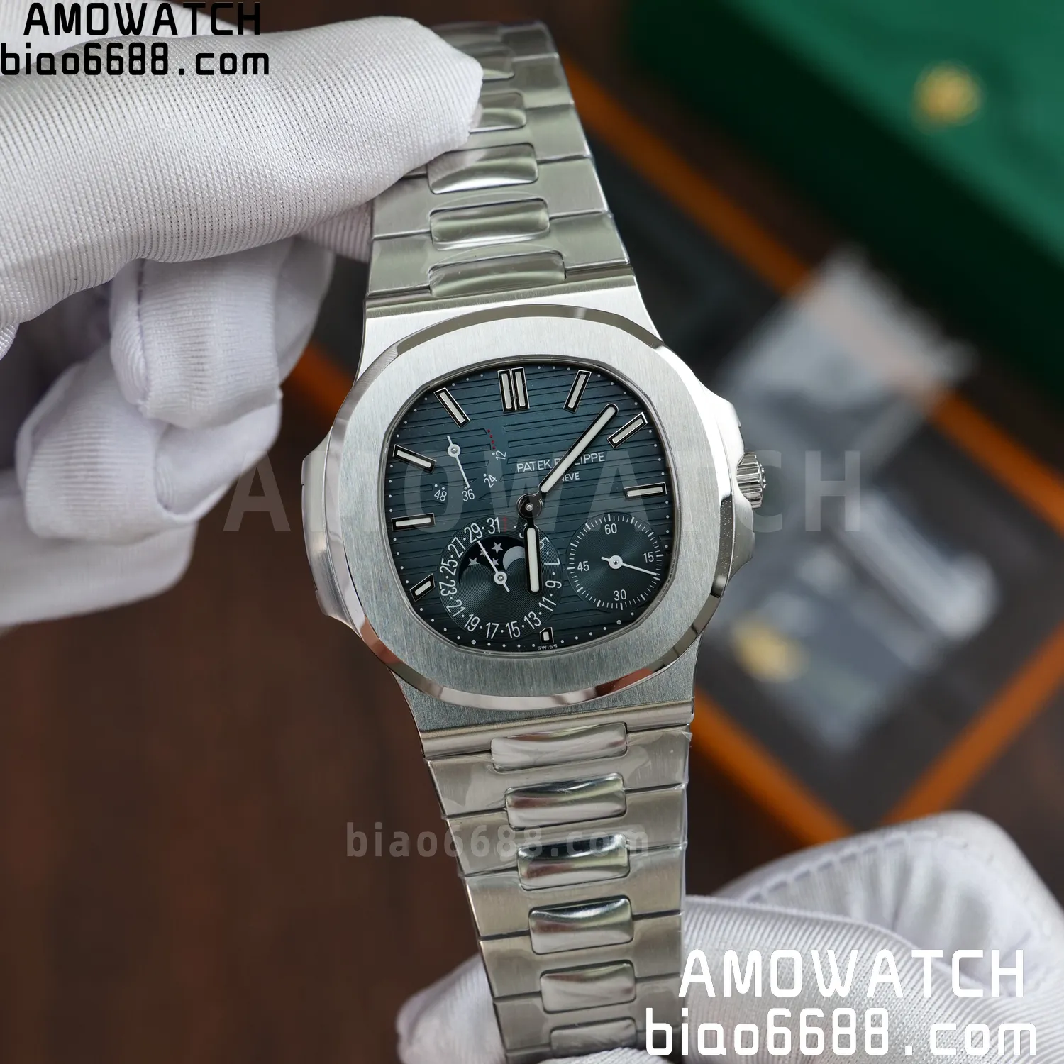 Custom Made PP Nautilus 5712 SW Dial Hands VVS Moon Phase Wheel 51 9bb864402a40331 AMO Watch