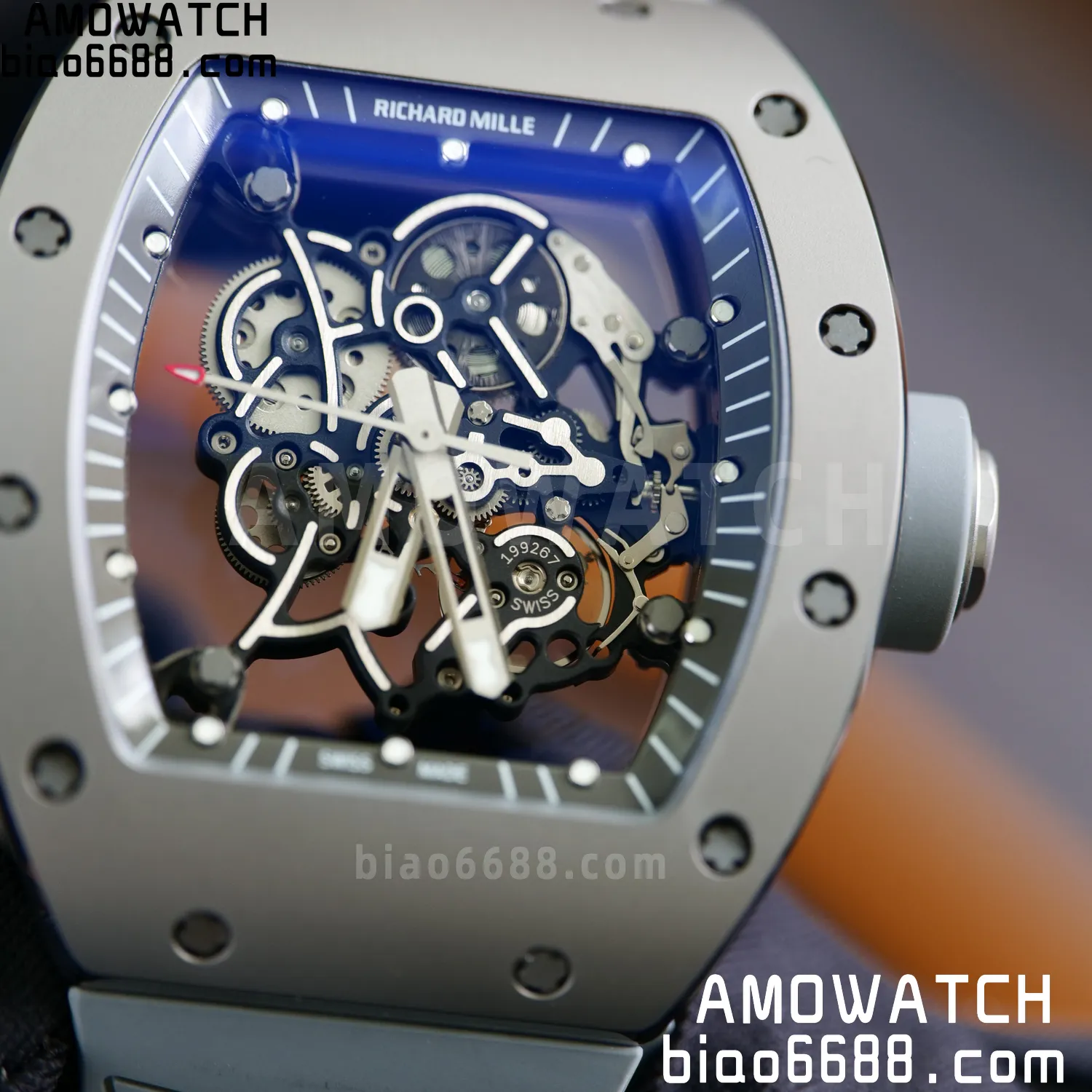 RICHARD MILLE RM055 Gray Ceramic UMI 1:1 Best Edition on Shark Rubber Strap RMUL2 Free Sprung 97 9be19cde5289afc AMO Watch