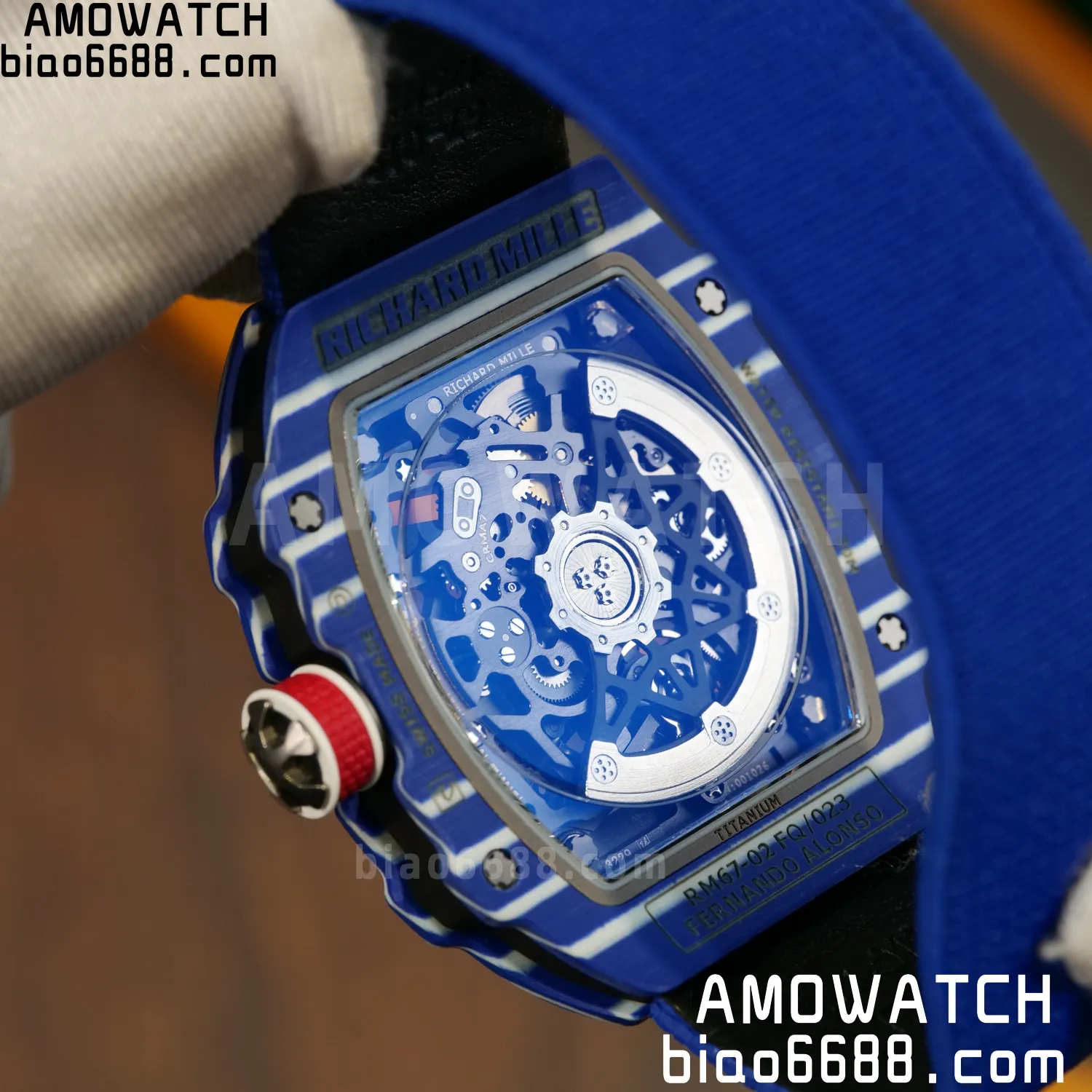 RICHARD MILLE RM67-02 Blue NTPT Best Edition Fernando Alonso Dial on Blue Nylon strap CRMA7 Clone V9 93 9c784f3358cc7e6 AMO Watch