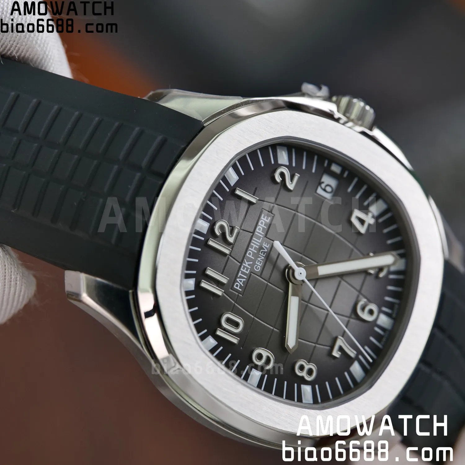 Custom Made PP Aquanaut 5167A ,Modified content :SW factory Gray Dial、 pointer、DEEP Crystal 74 9c817210a717e37 AMO Watch