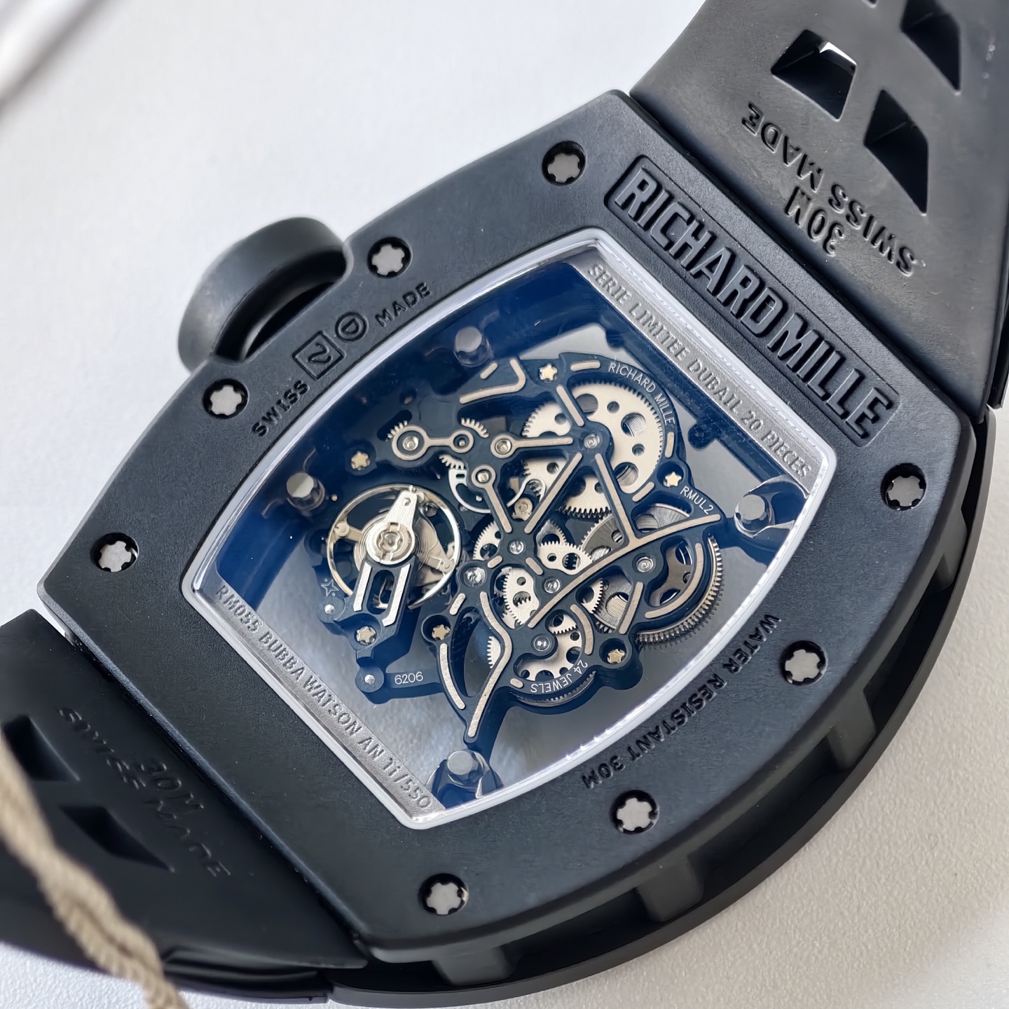 Richard Mille RM055 Black Ceramic UMI 1:1 Best Edition on Black/Red Inner Bezel on Shark Rubber Strap RMUL2 Free Sprung 27 9d113b5c8389f20 AMO Watch