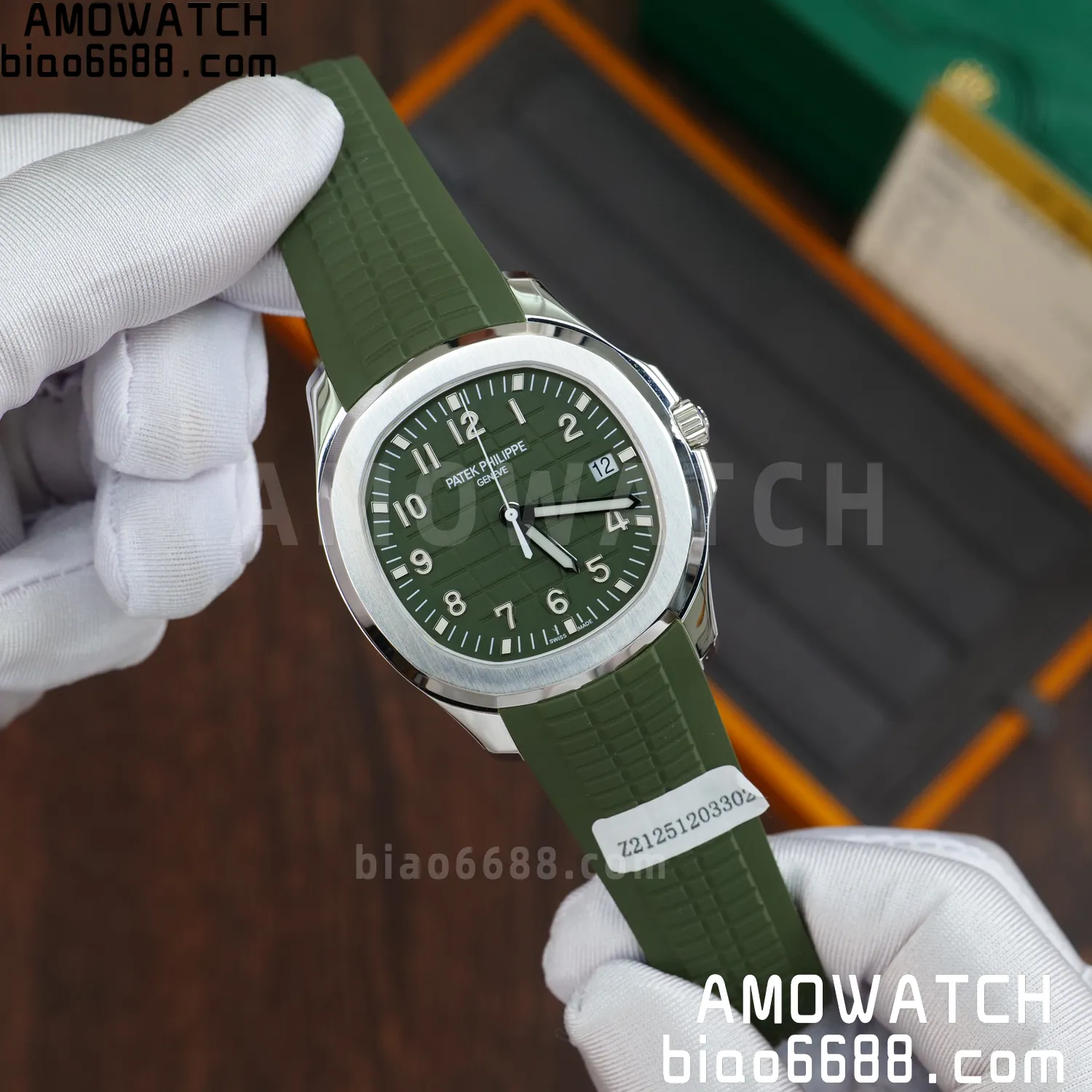 Custom Made PP Aquanaut 5168G 42mm Green Dial on Green Rubber Strap(Weighted) 66 9e302e1fa528fe6 阿默表行AmoWatch