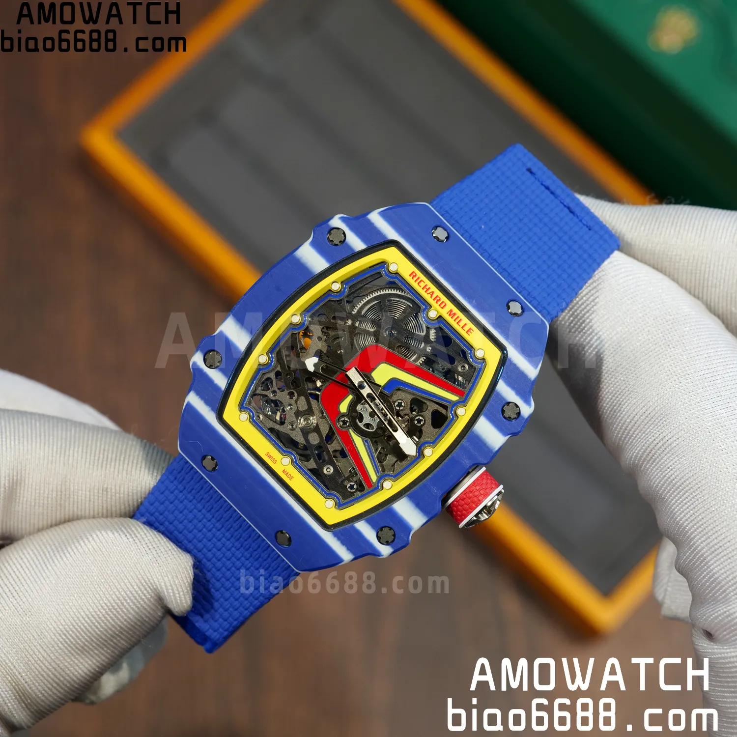 RICHARD MILLE RM67-02 Blue NTPT Best Edition Fernando Alonso Dial on Blue Nylon strap CRMA7 Clone V9 76 9e78225a9d1167e AMO Watch