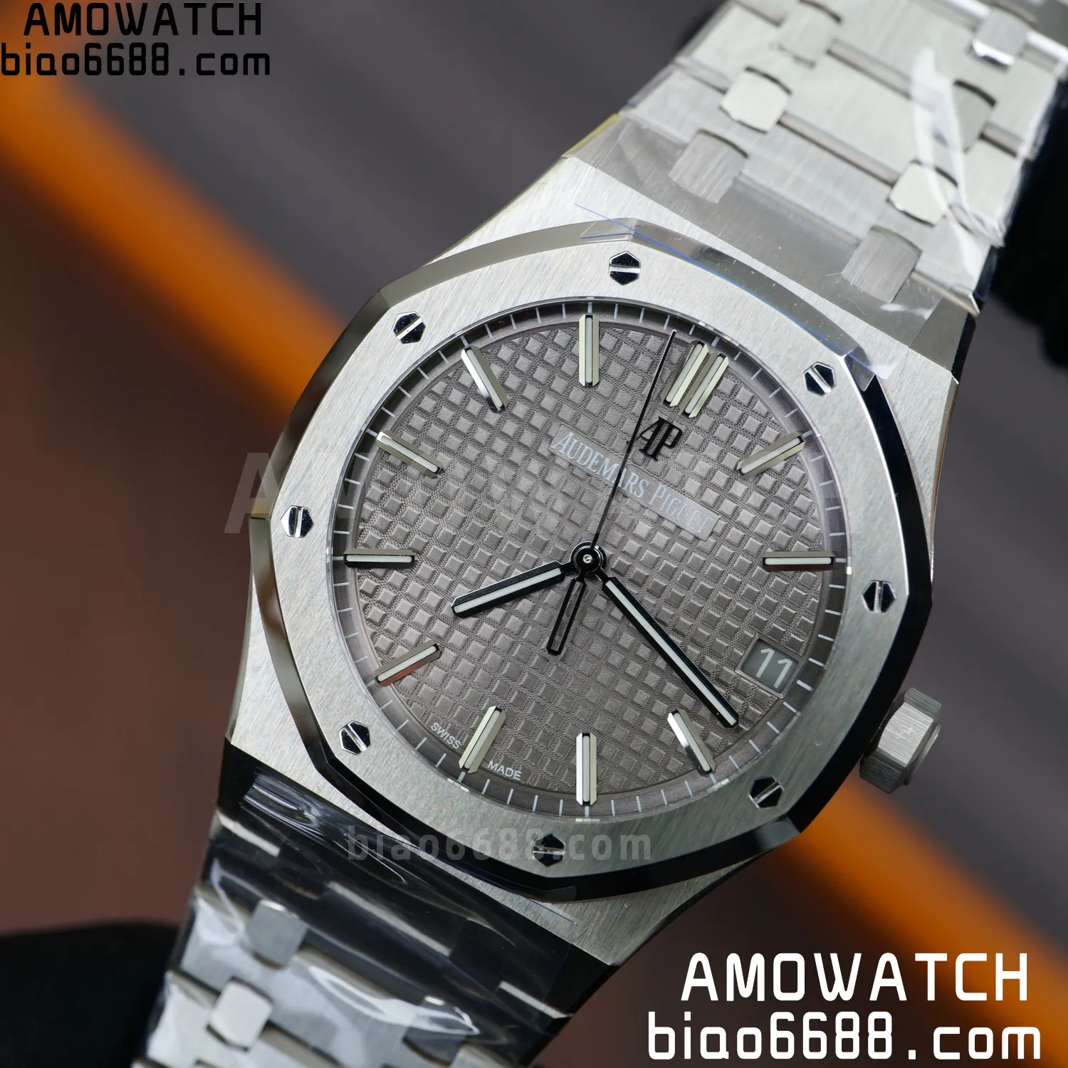 AP Royal Oak 41mm 15500 SS VSF1:1 Best Edition Grey Textured Dial on SS Bracelet A4302 Super Clone 65 9ec5950ba44ca55 AMO Watch