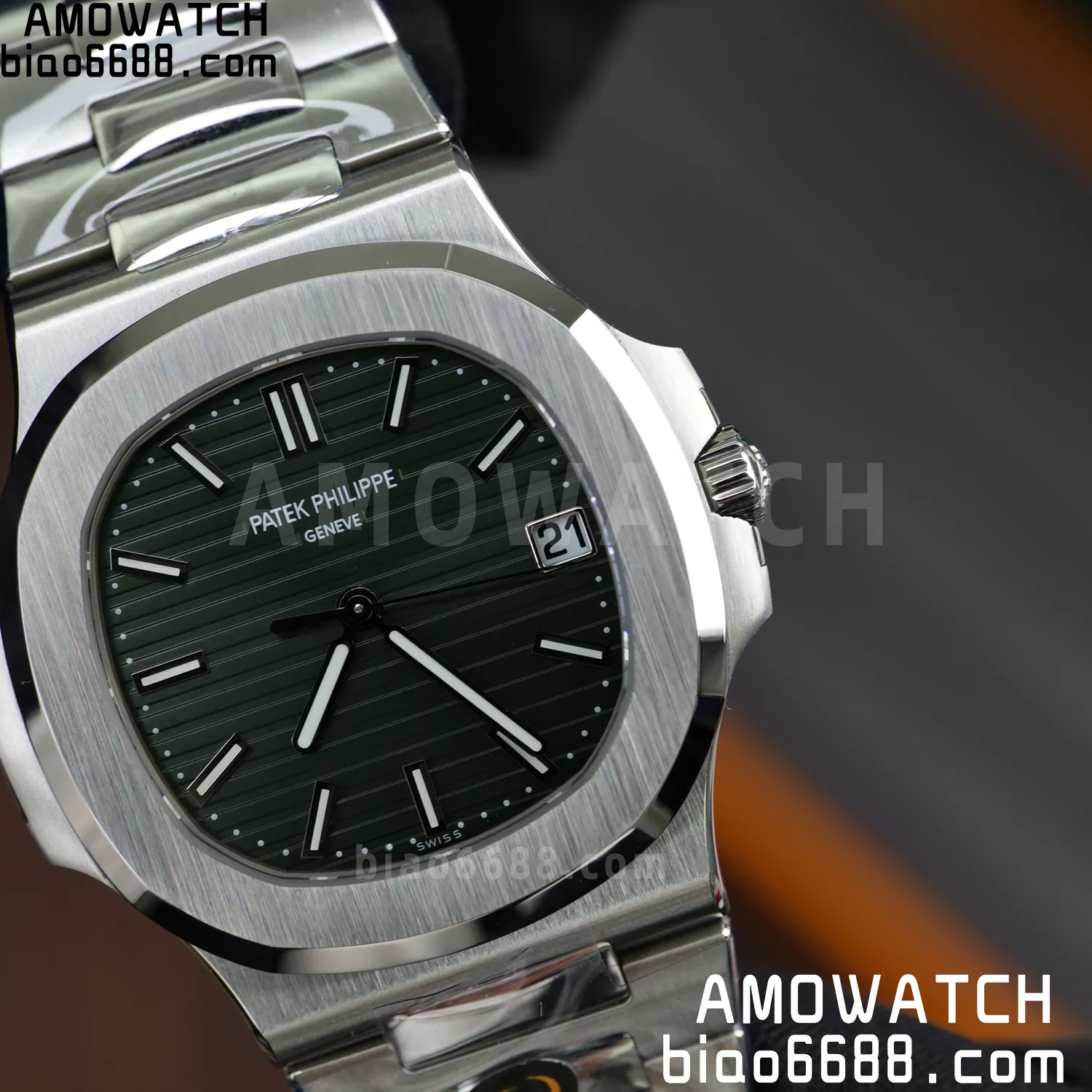 PP Nautilus 5711 DDF 1:1 Best Edition Green Dial on SS Bracelet DD330 Super Clone 79 a15b32cfb0e809e AMO Watch