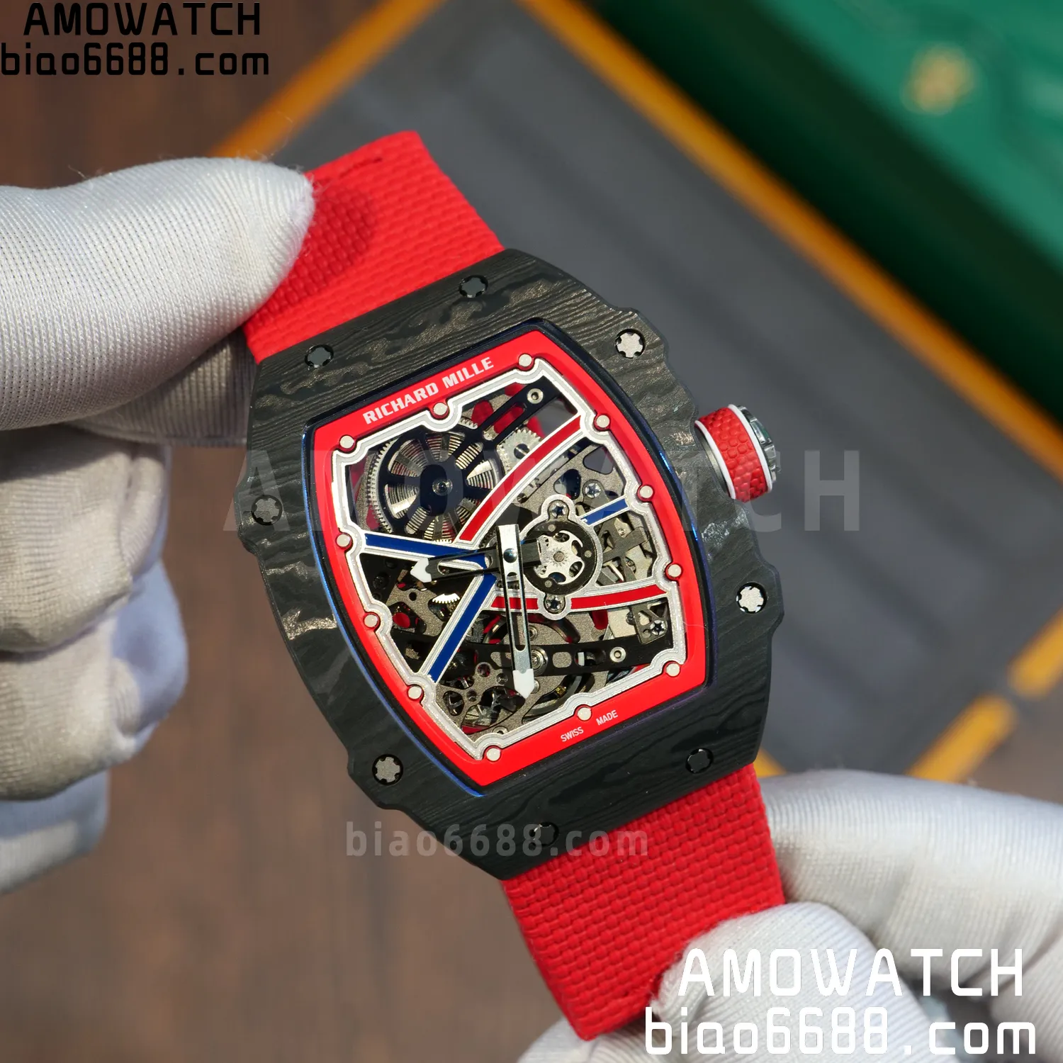 RICHARD MILLE RM67-02 Black NTPT Best Edition Norway Dial on Red Nylon strap CRMA7 Clone V9 68 a171f73e650eae6 AMO Watch