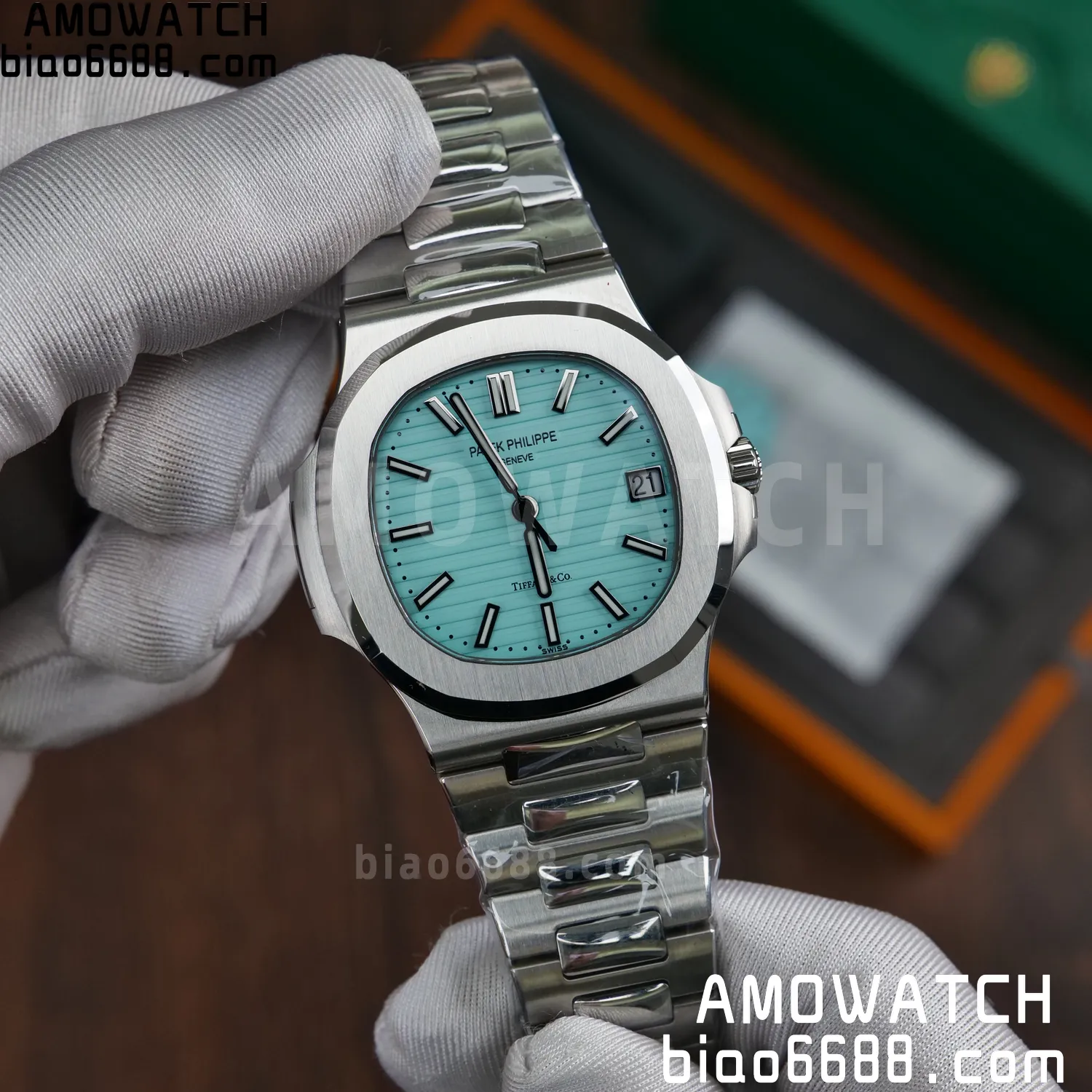 Custom Made PP Nautilus 5711 Tiffany Modified content :SW factory Tiffany Dial 、SW Pointer、DEEP crystal 67 a30941d5835b8d7 阿默表行AmoWatch