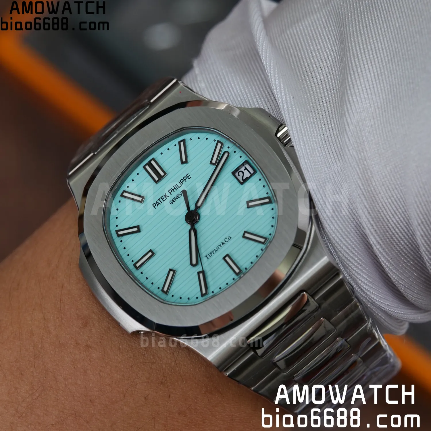 Custom Made PP Nautilus 5711 Tiffany Modified content :SW factory Tiffany Dial 、SW Pointer、DEEP crystal 87 a3cfd382a6dd51c 阿默表行AmoWatch