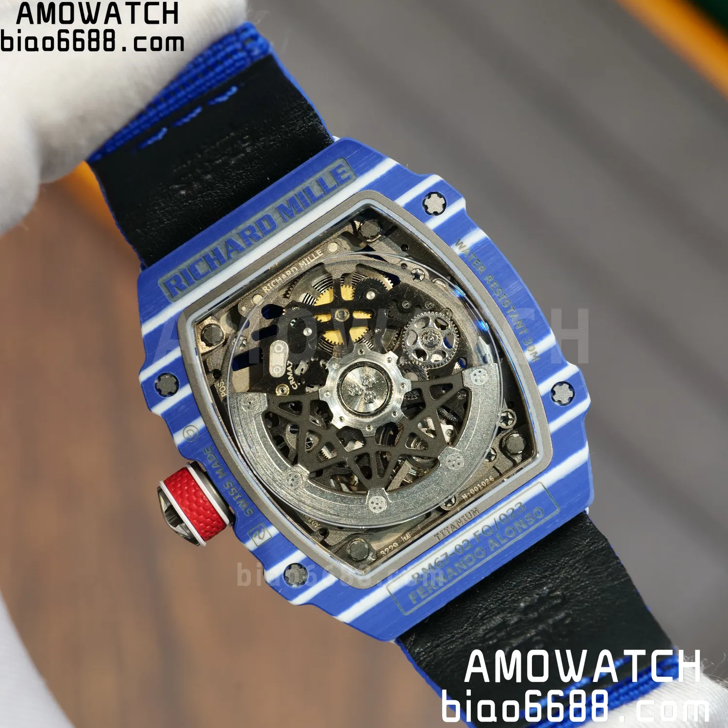 RICHARD MILLE RM67-02 Blue NTPT Best Edition Fernando Alonso Dial on Blue Nylon strap CRMA7 Clone V9 99 a42c181391612a7 AMO Watch