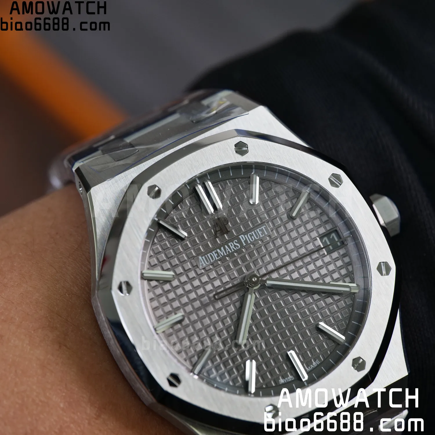 AP Royal Oak 41mm 15500 SS VSF1:1 Best Edition Grey Textured Dial on SS Bracelet A4302 Super Clone 72 a927ad19b31d829 AMO Watch