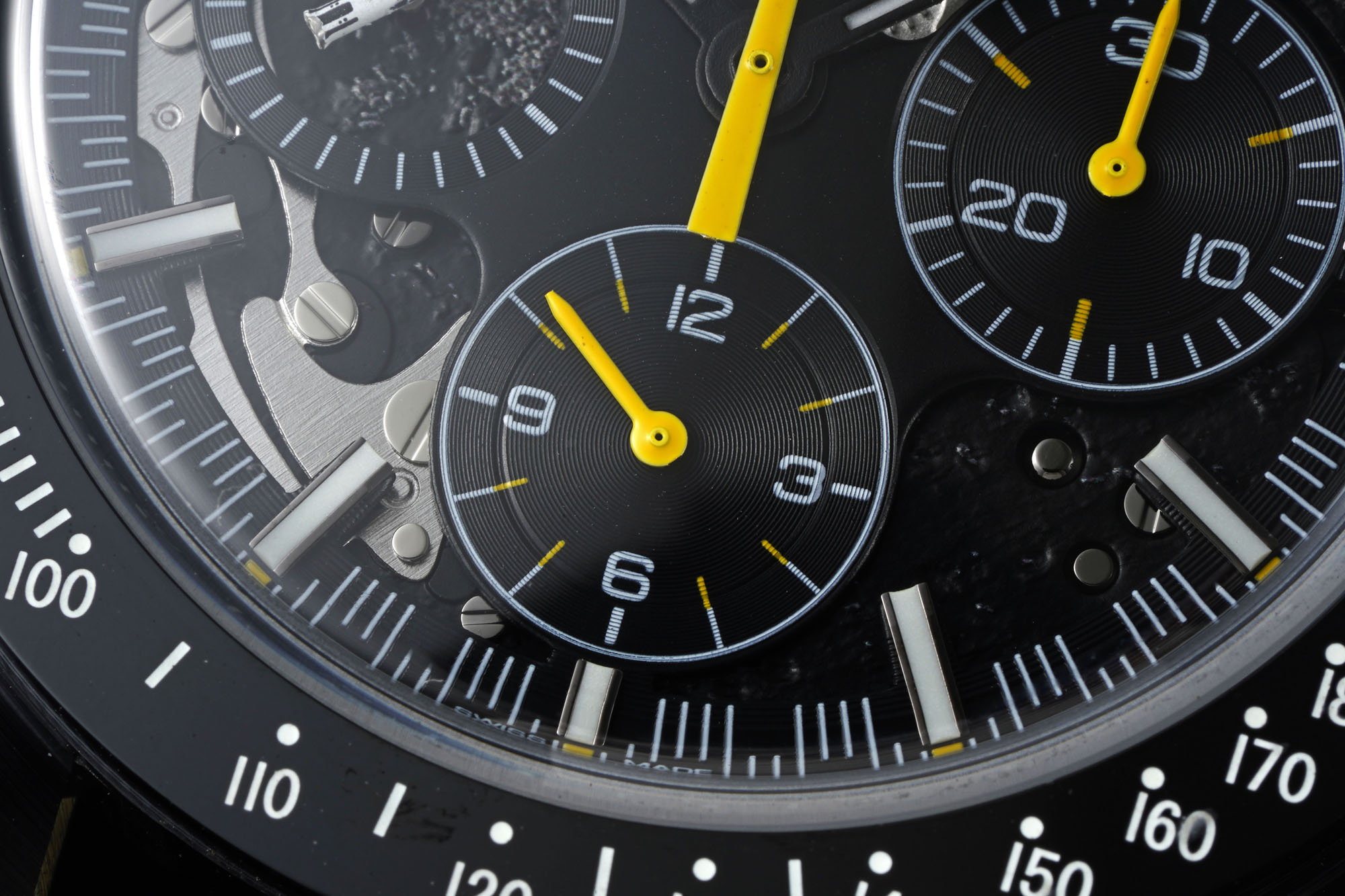 OMEGA Speedmaster Black Ceramic BLSF Best Edition Black/Yellow on Leather Strap Manual Winding Movement 23 ab5cb7f490bb175 AMO Watch