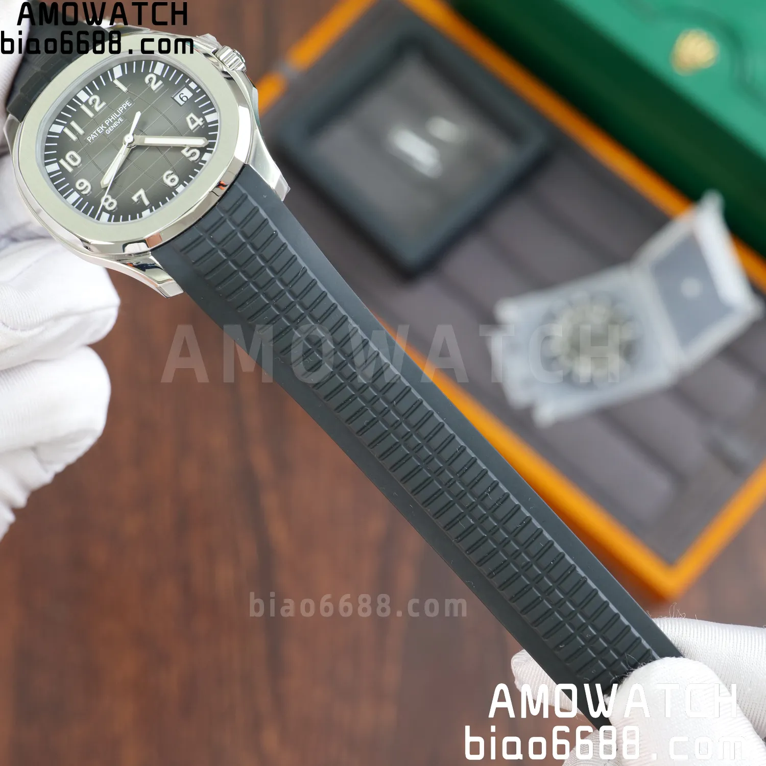 Custom Made PP Aquanaut 5167A ,Modified content :SW factory Gray Dial、 pointer、DEEP Crystal 65 abb6145cc63f49a AMO Watch