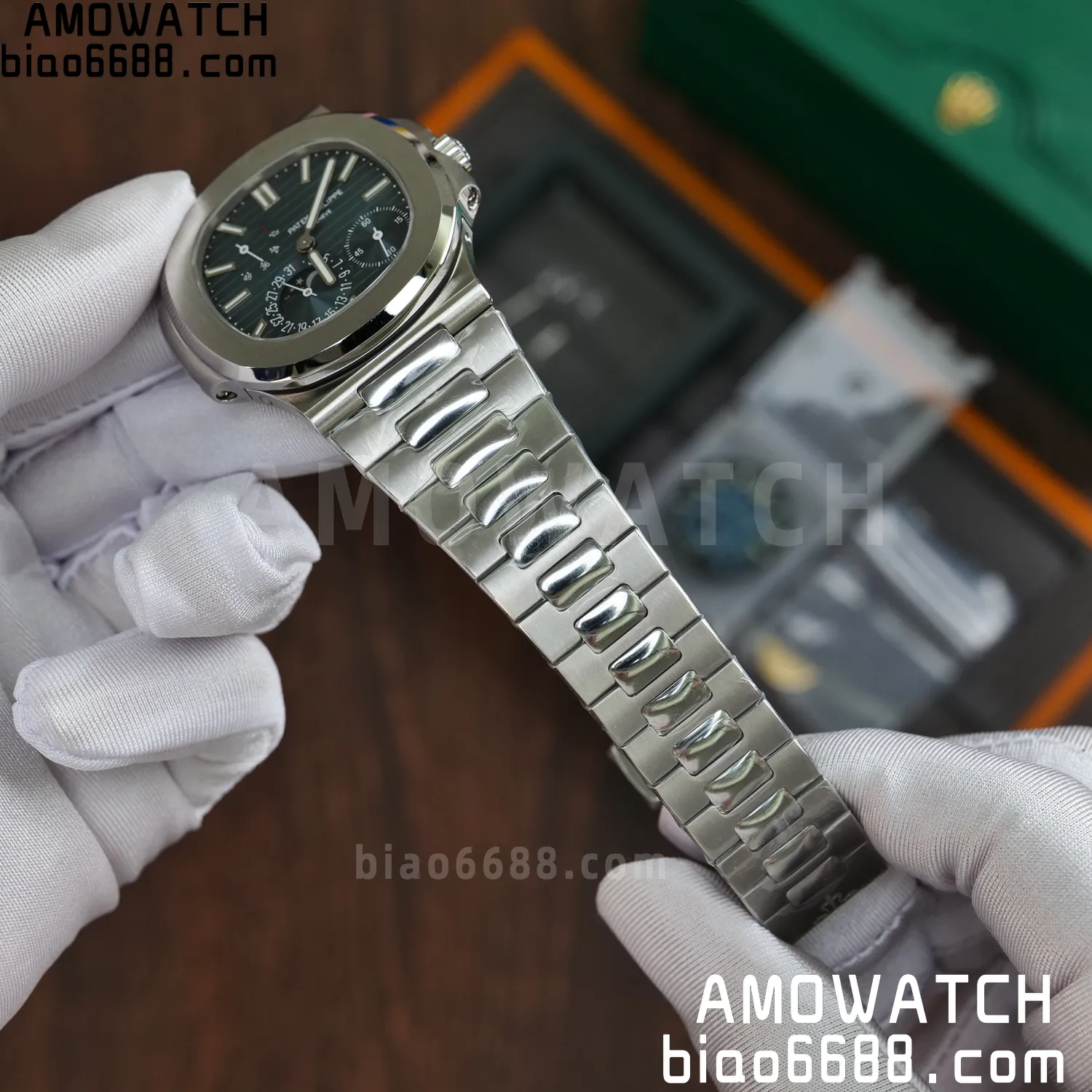 Custom Made PP Nautilus 5712 SW Dial Hands VVS Moon Phase Wheel 54 abc91fc78afe428 AMO Watch