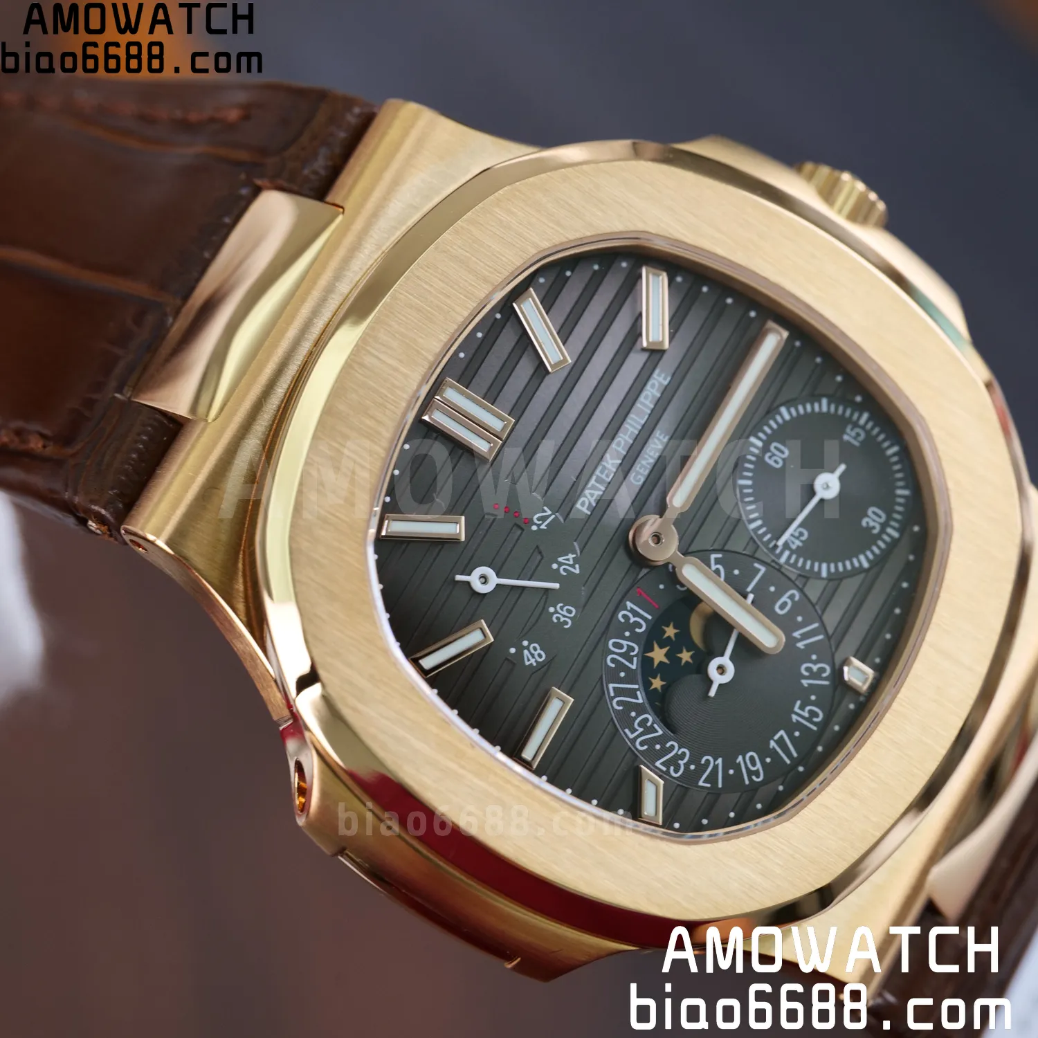 Custom Made PP Nautilus 5712 RG PPF 18K Real Rose Gold Plating 81 abd153788fcb17d AMO Watch