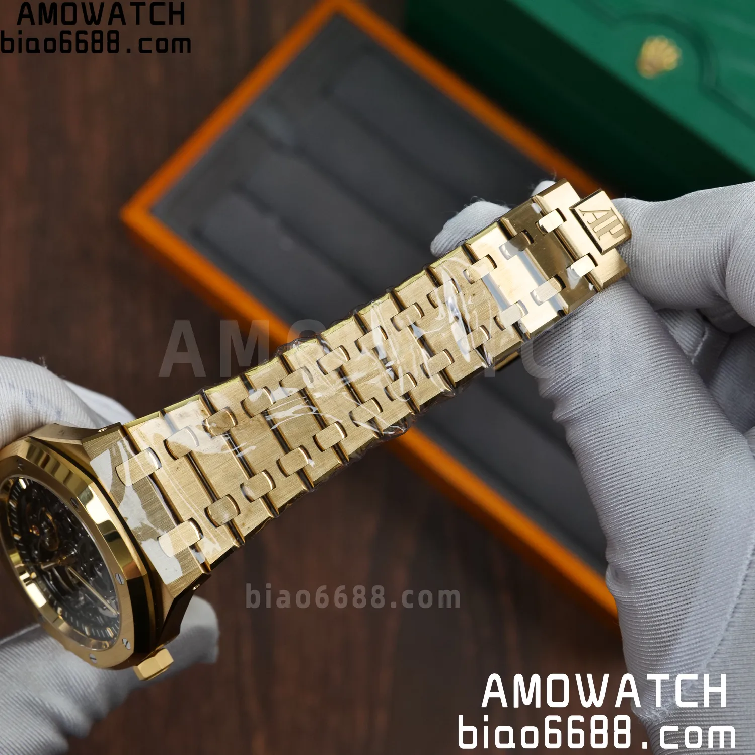 AP Royal Oak 41mm Skeleton 15407 YG THB Factory 1:1 Best Edition Skeleton Dial on RG Bracelet A3132 V2 64 ae9d28baca1e3f9 阿默表行AmoWatch