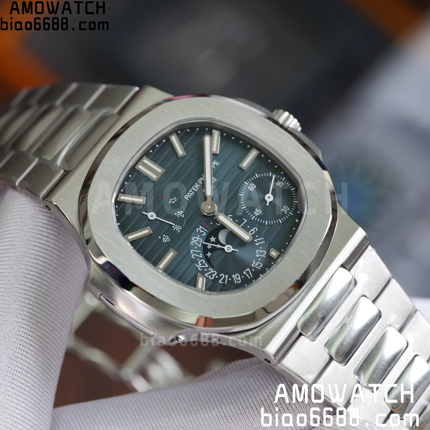 Custom Made PP Nautilus 5712 SW Dial Hands VVS Moon Phase Wheel 61 aecdb539bc103b7 AMO Watch