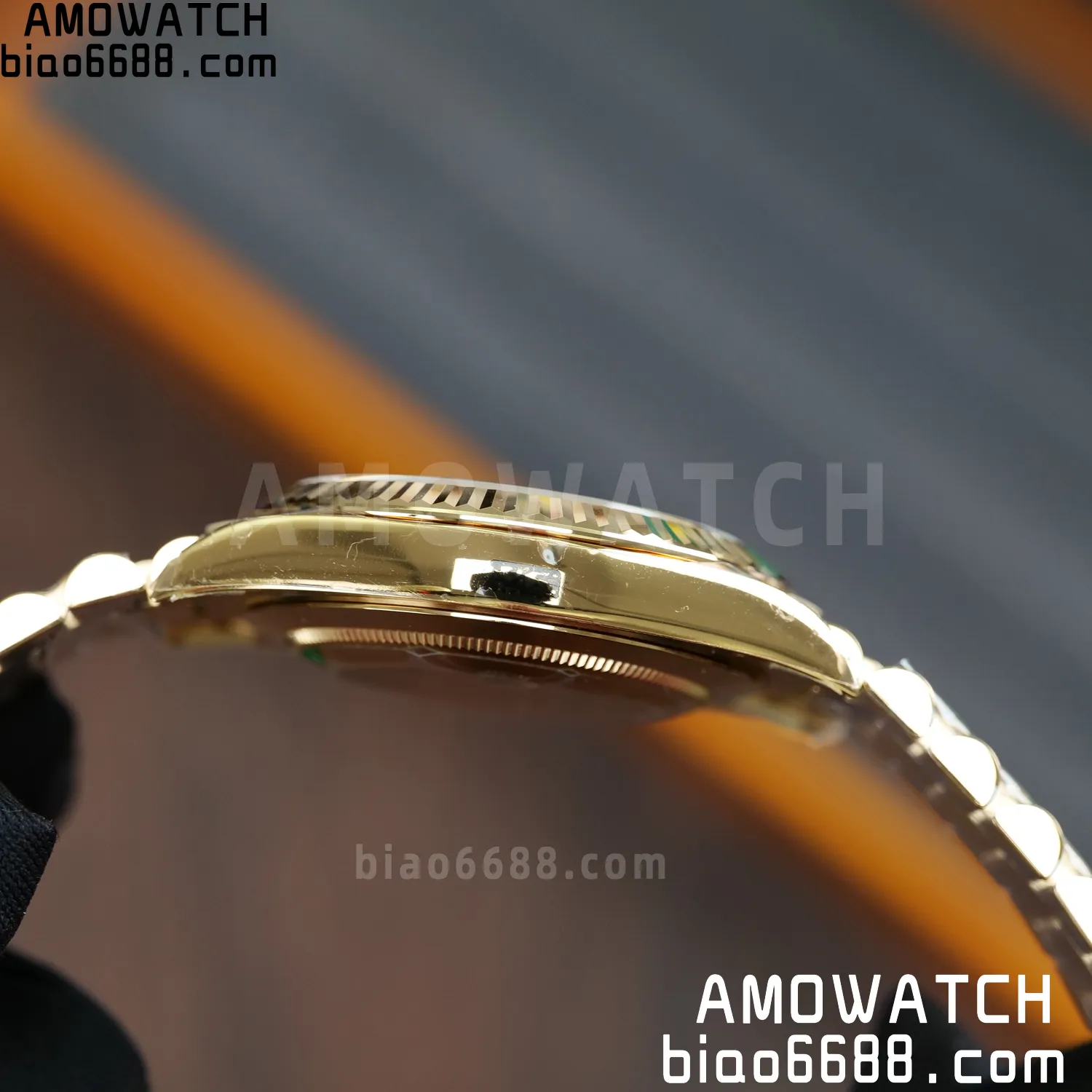 Rolex DayDate 228238 YG 40mm VSF 1:1 Best Edition Green Roman Dial Fluted Bezel 3255 68 aedf6a345905ed9 AMO Watch