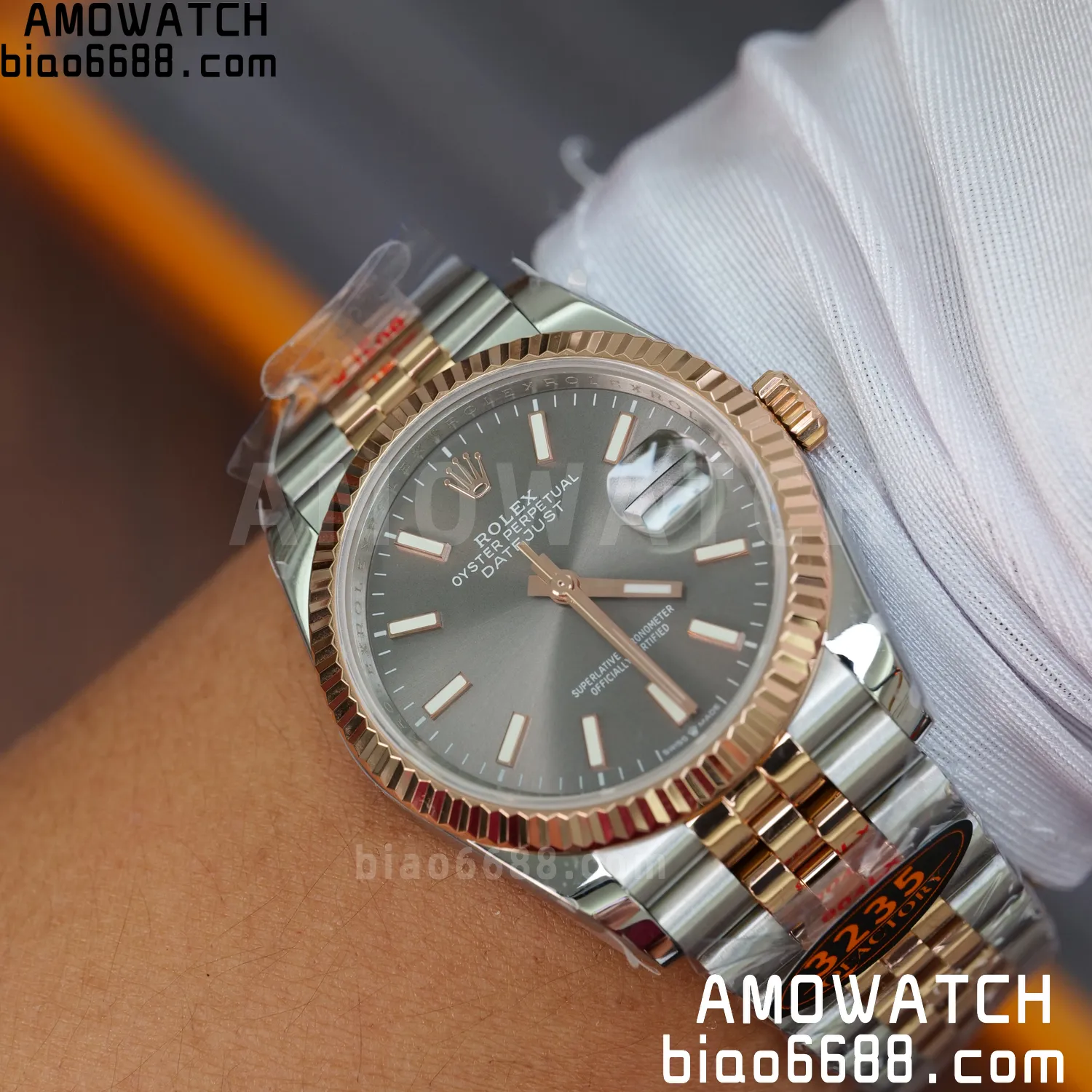 Rolex DateJust 36mm 126233 SS/RG QF 1:1 Best Edition 904L Steel Grey Dial on Jubilee Bracelet DD3235(Gain Weight) 88 afca5ecd4d9acfe AMO Watch