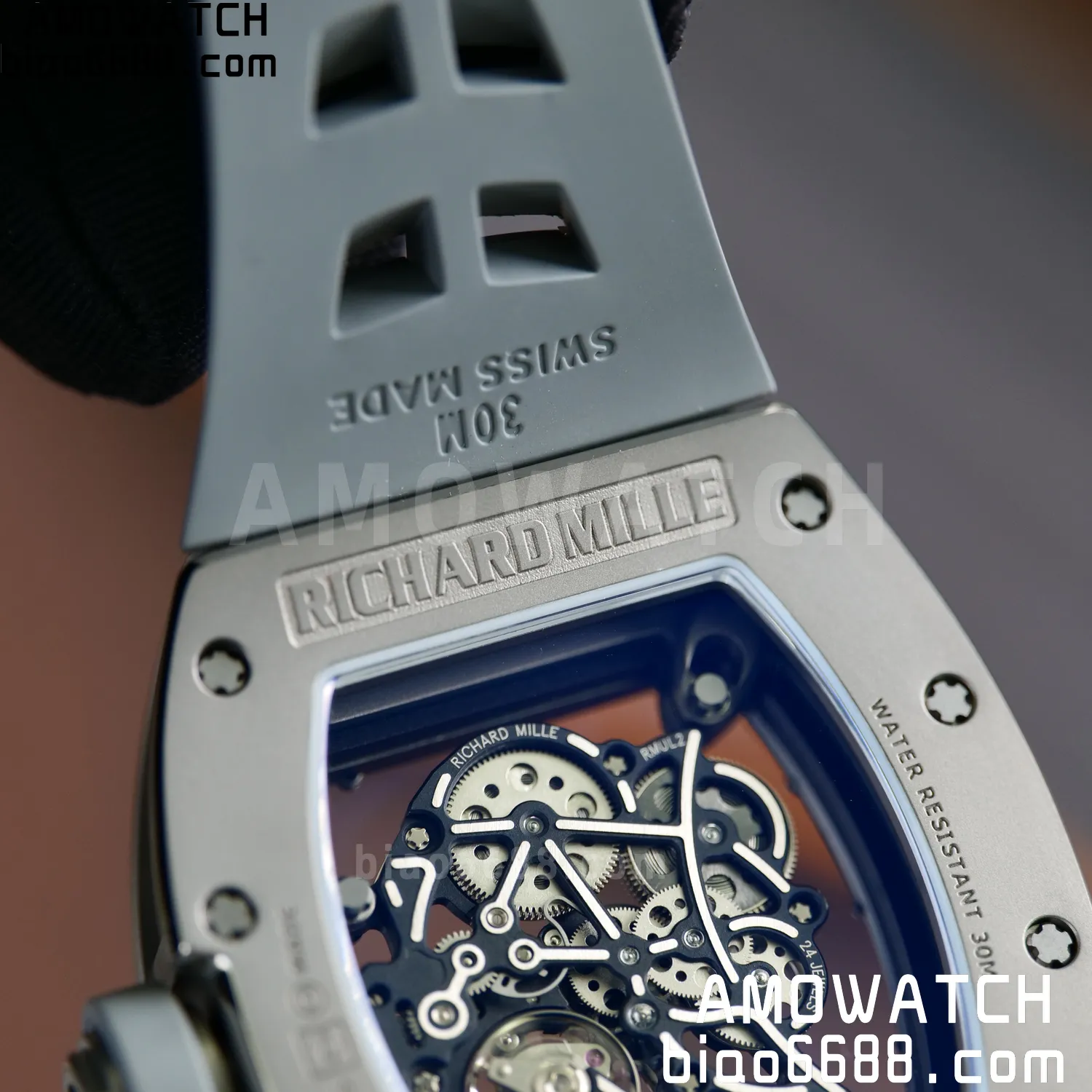 RICHARD MILLE RM055 Gray Ceramic UMI 1:1 Best Edition on Shark Rubber Strap RMUL2 Free Sprung 105 b3ca58115ad86b9 AMO Watch