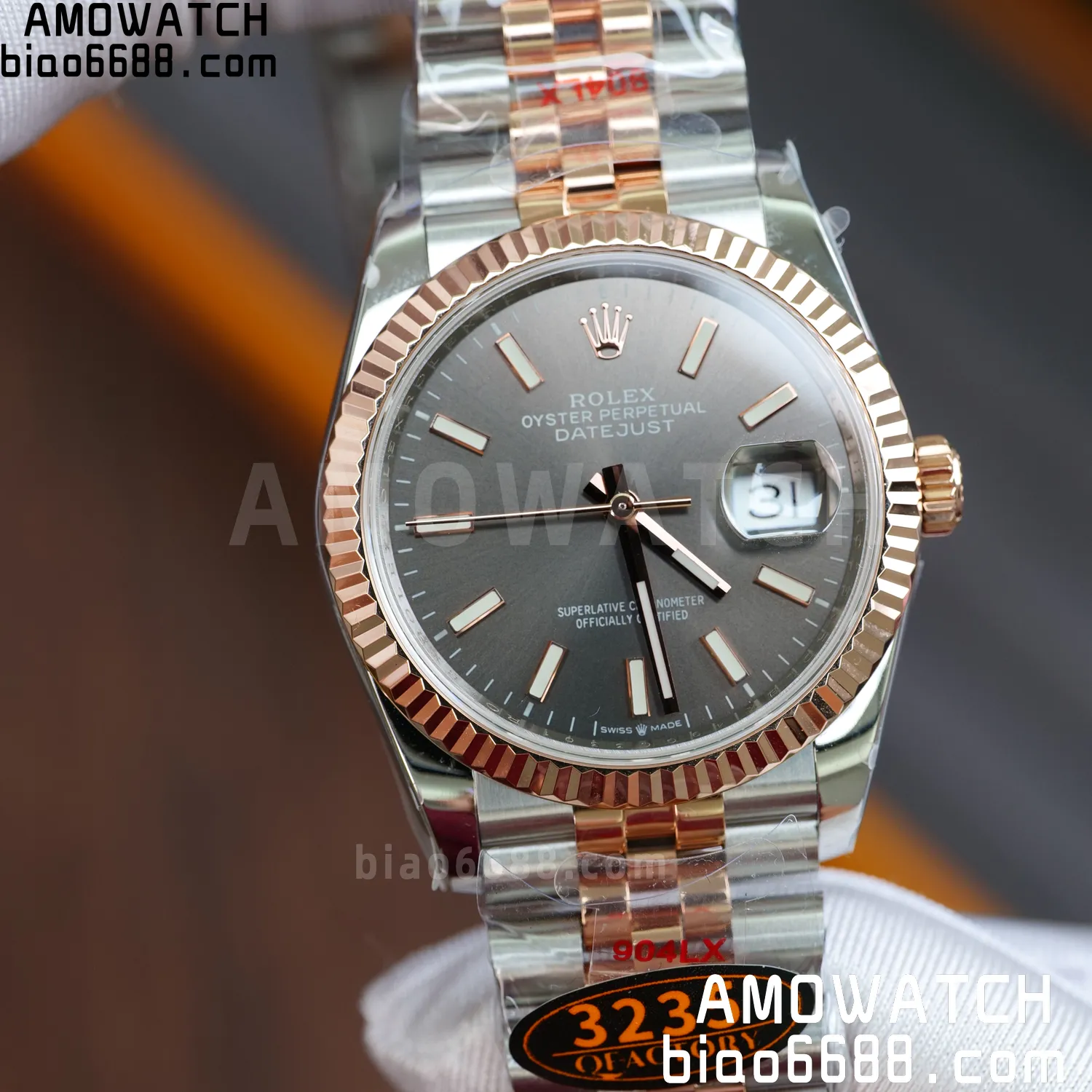 Rolex DateJust 36mm 126233 SS/RG QF 1:1 Best Edition 904L Steel Grey Dial on Jubilee Bracelet DD3235(Gain Weight) 81 b4123573e2077dc AMO Watch
