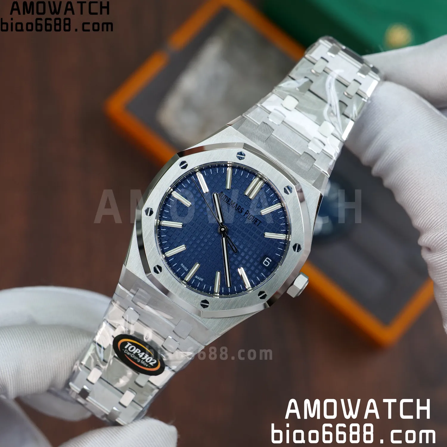 Custom Made AP Royal Oak 15510 SS TOP Factory (SW Factory Blue Dial、 DEEP Crystal) 66 b4f1bc6c74b18f5 AMO Watch