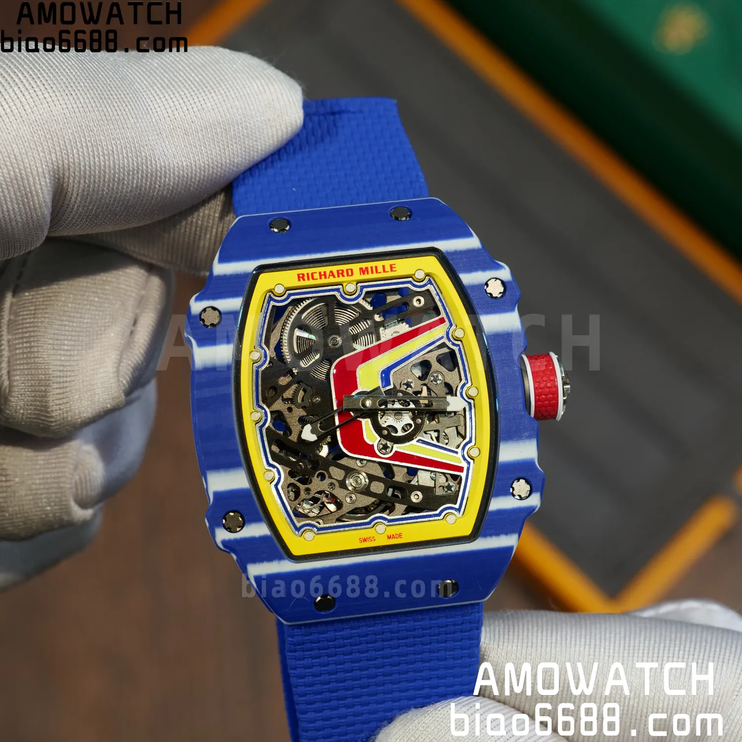 RICHARD MILLE RM67-02 Blue NTPT Best Edition Fernando Alonso Dial on Blue Nylon strap CRMA7 Clone V9 75 b5b89d32835b088 AMO Watch