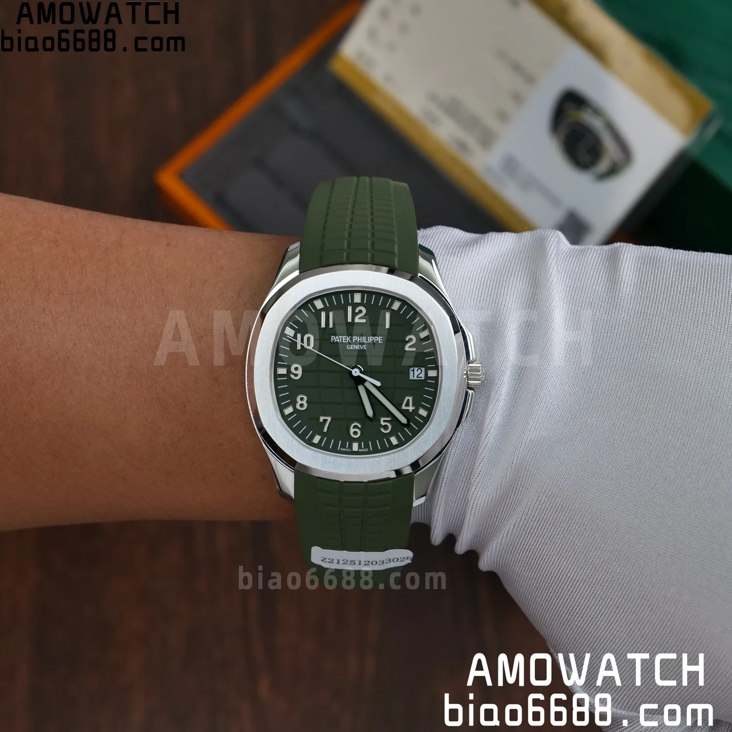 Custom Made PP Aquanaut 5168G 42mm Green Dial on Green Rubber Strap(Weighted) 91 b717afd0ed95bff 阿默表行AmoWatch