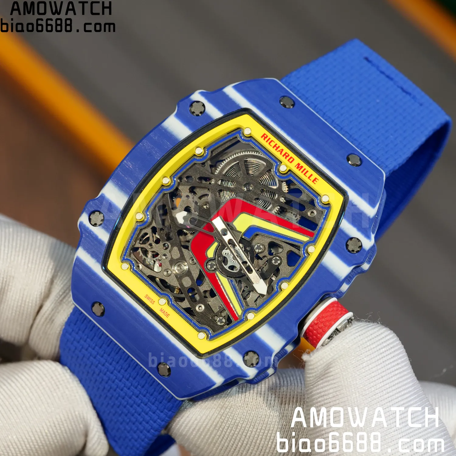 RICHARD MILLE RM67-02 Blue NTPT Best Edition Fernando Alonso Dial on Blue Nylon strap CRMA7 Clone V9 86 b7e100de004d669 AMO Watch