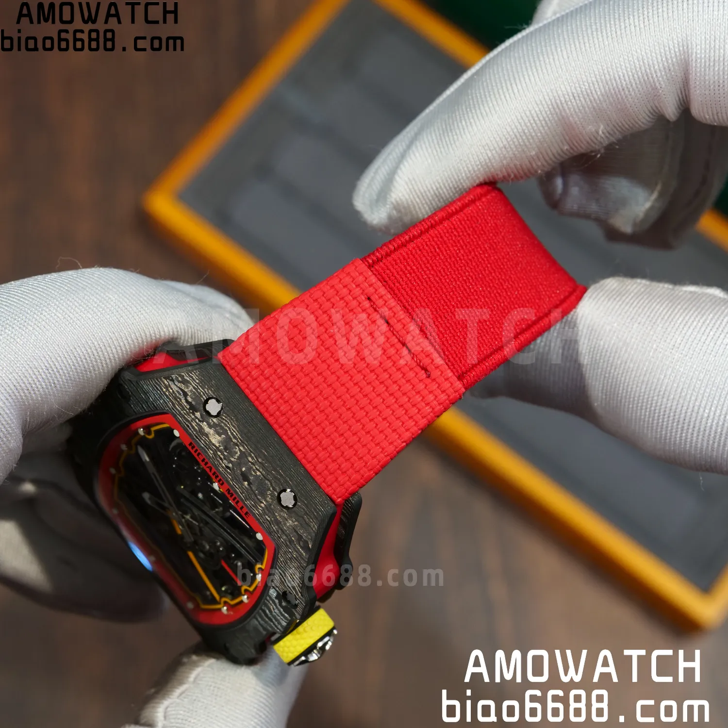 RICHARD MILLE RM67-02 Black NTPT Best Edition Spain Dial on Red Nylon strap CRMA7 Clone V9 79 b92ec377045fff3 AMO Watch