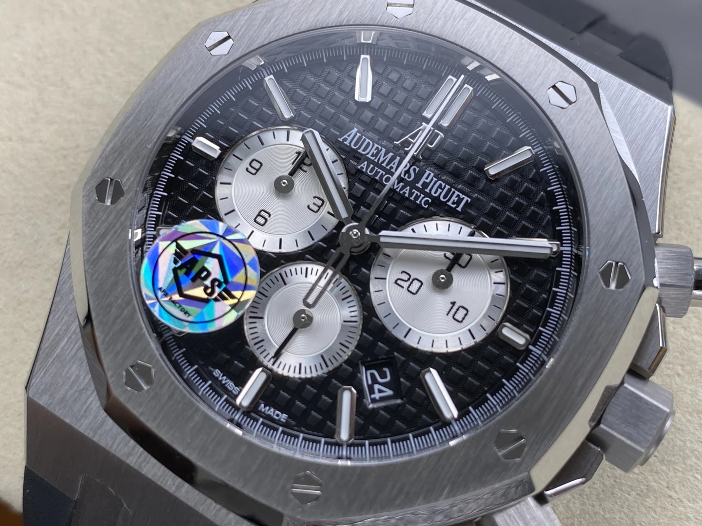 AP Royal Oak Chrono 26331 SS APSF 1:1 Best Edition Blue Dial on Blue Rubber Strap A2385 23 ba8a855a5eb6186 AMO Watch