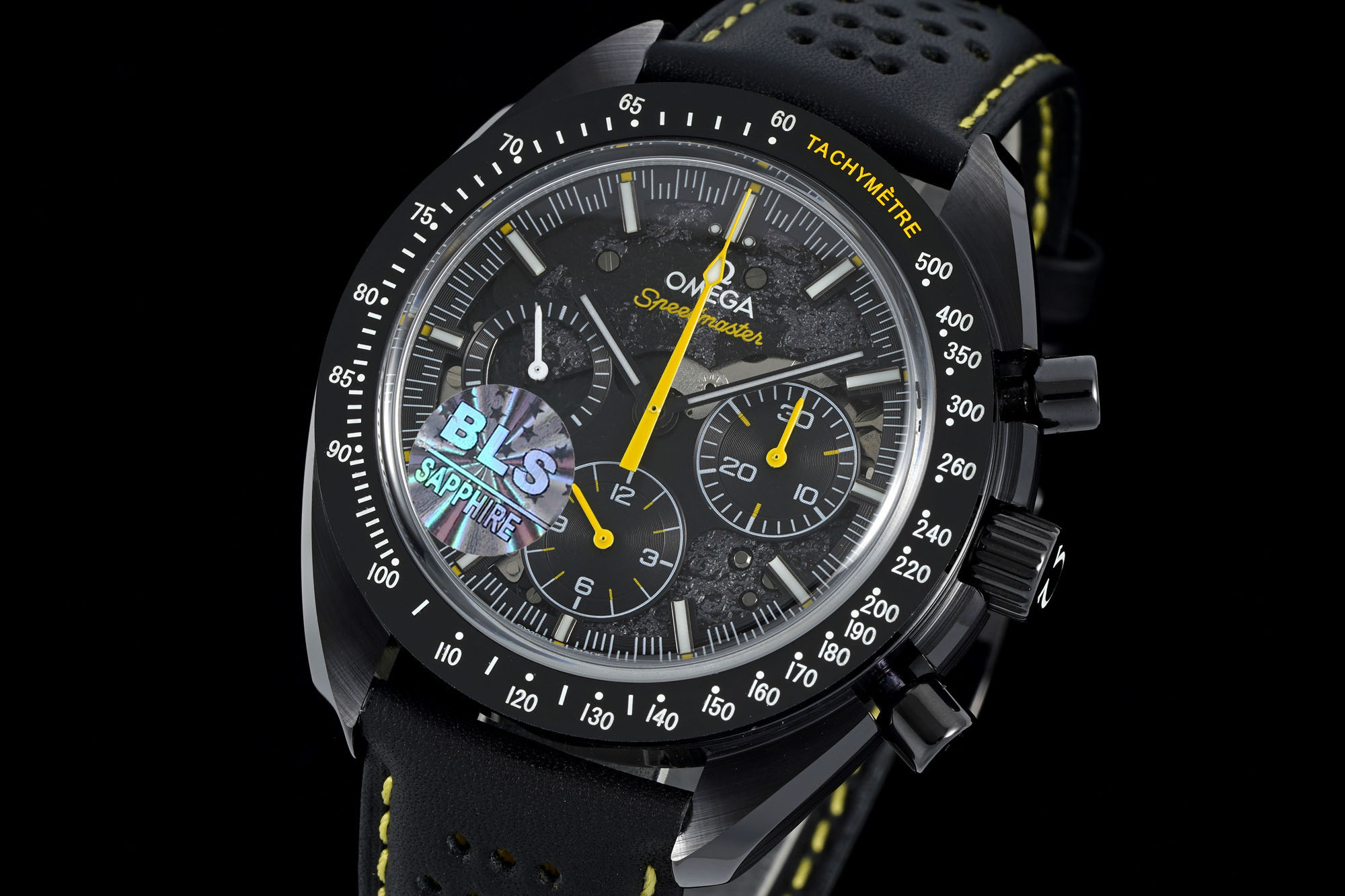 OMEGA Speedmaster Dark Side of the Moon Black Ceramic BLSF Best Edition on Leather Strap Manual Winding Movement 20 bddadf329c72621 AMO Watch