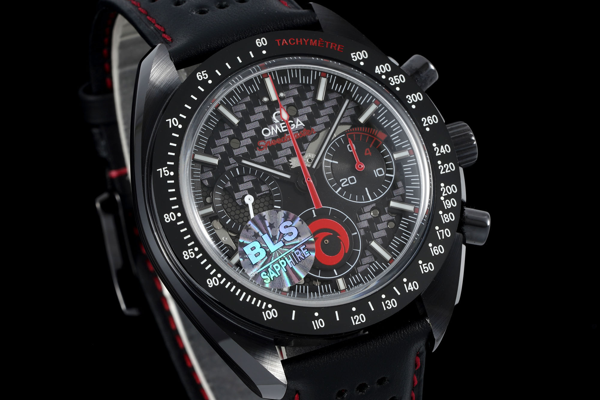 OMEGA Speedmaster Team Alinghi Black Ceramic BLSF Best Edition on Leather Strap Manual Winding Movement 21 c2621b123649ac3 AMO Watch
