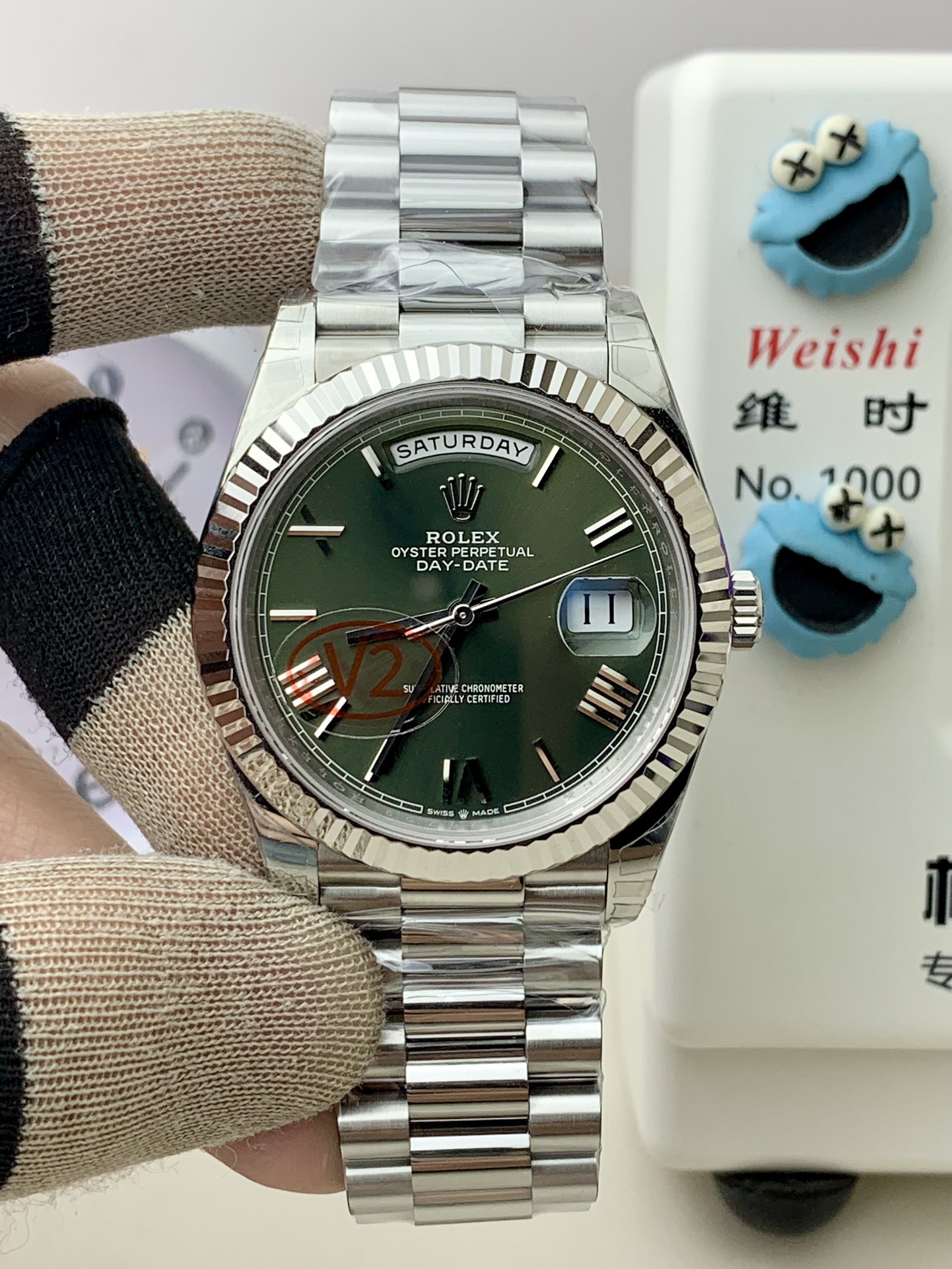 Rolex DayDate 40 228239 VSF 1:1 Best Edition Green Roman Dial on President Bracelet VS3255 V2 17 c2d82b95ea953c5 AMO Watch