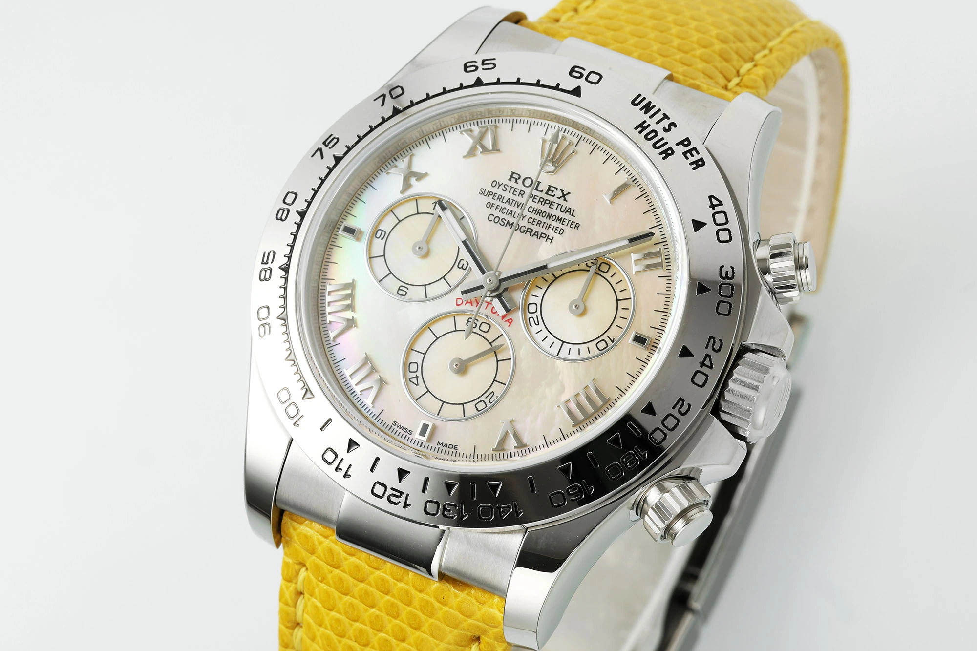 Rolex Daytona 116519 PPM Factory 1:1 Best Edition MOP Roman Dial on Leather Strap 4130 21 c7c9fa1c786c797 AMO Watch